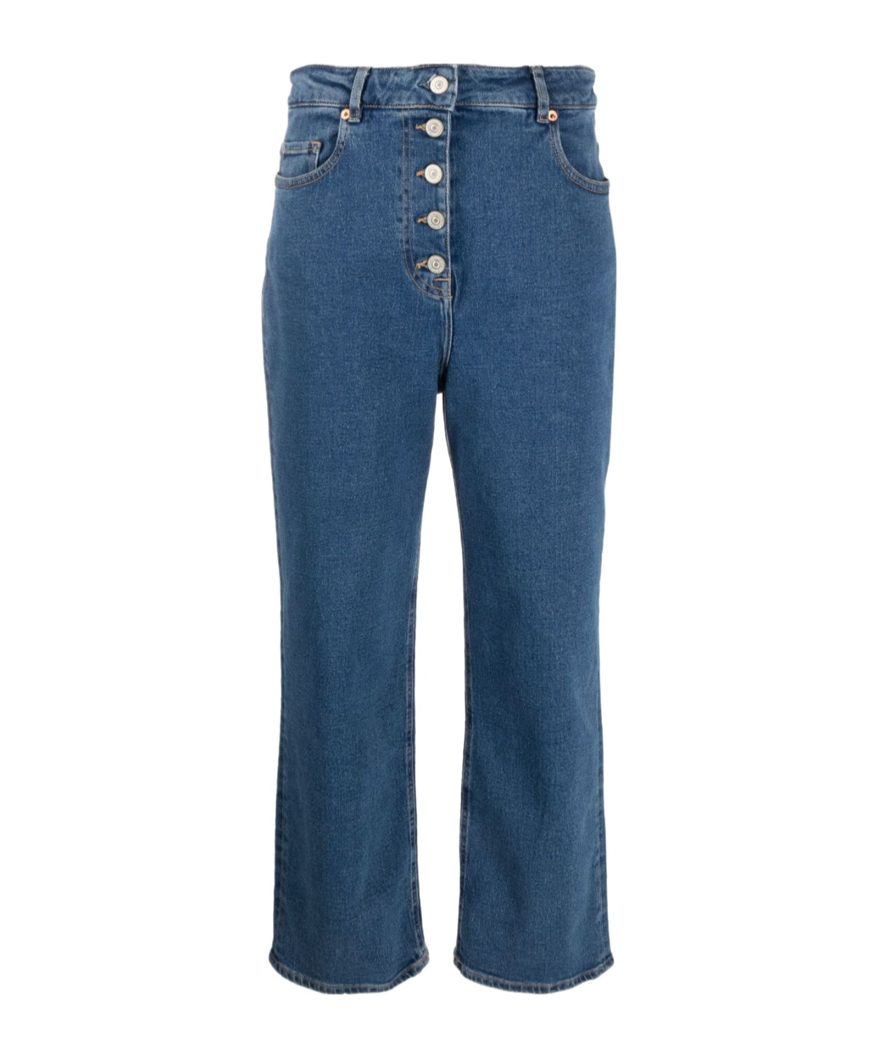 Ps By Paul Smith Cropped Wide-leg Jeans In Blue