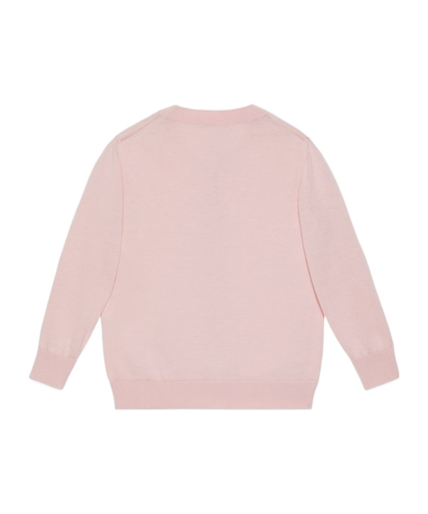 Gucci Horsebit Logo Jacquard Knit Cardigan In Pink
