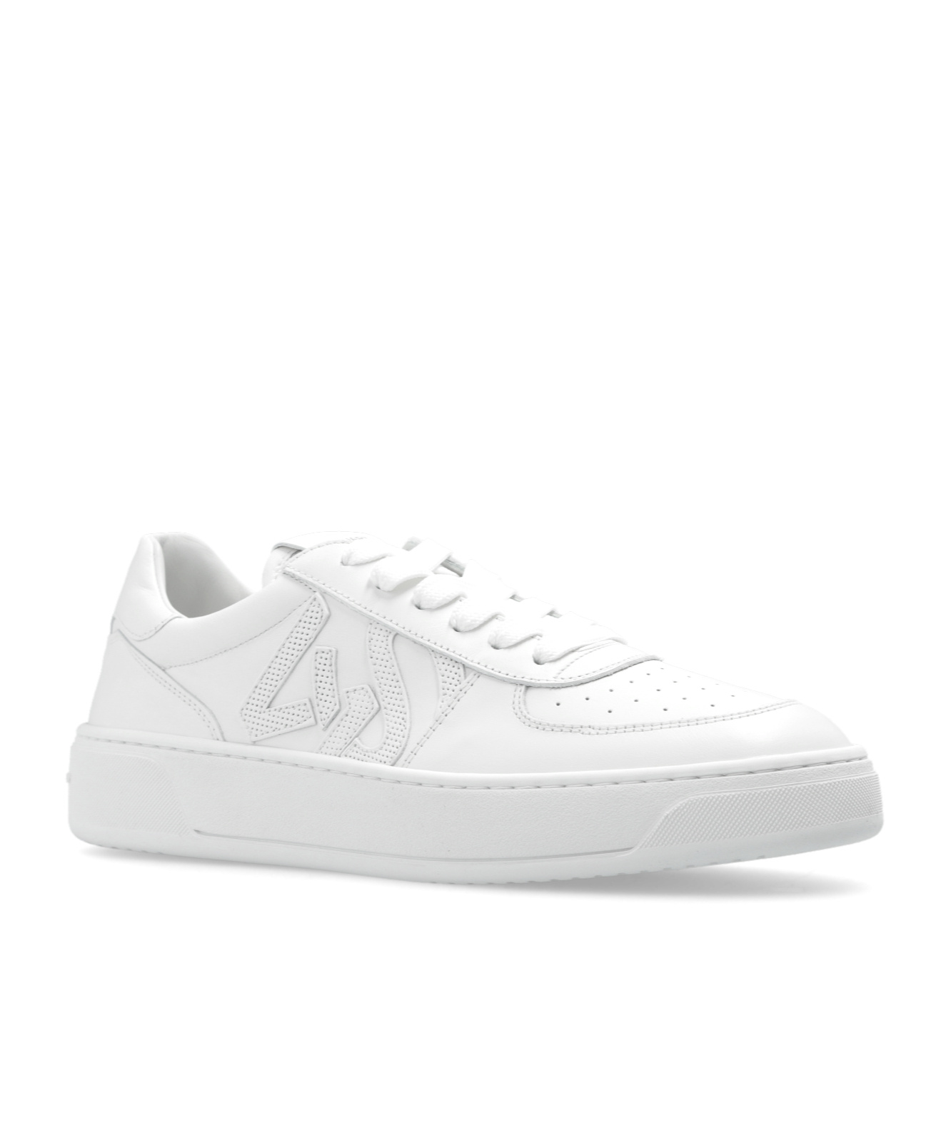Stuart Weitzman Courtside Monogram Low-top Sneakers In White