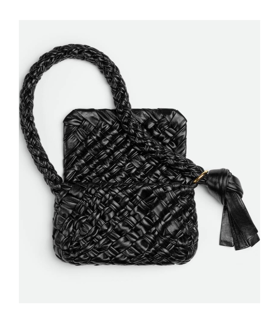 Bottega Veneta Black-m Brass Kalimero Tassel Leather Shoulder Bag In Black