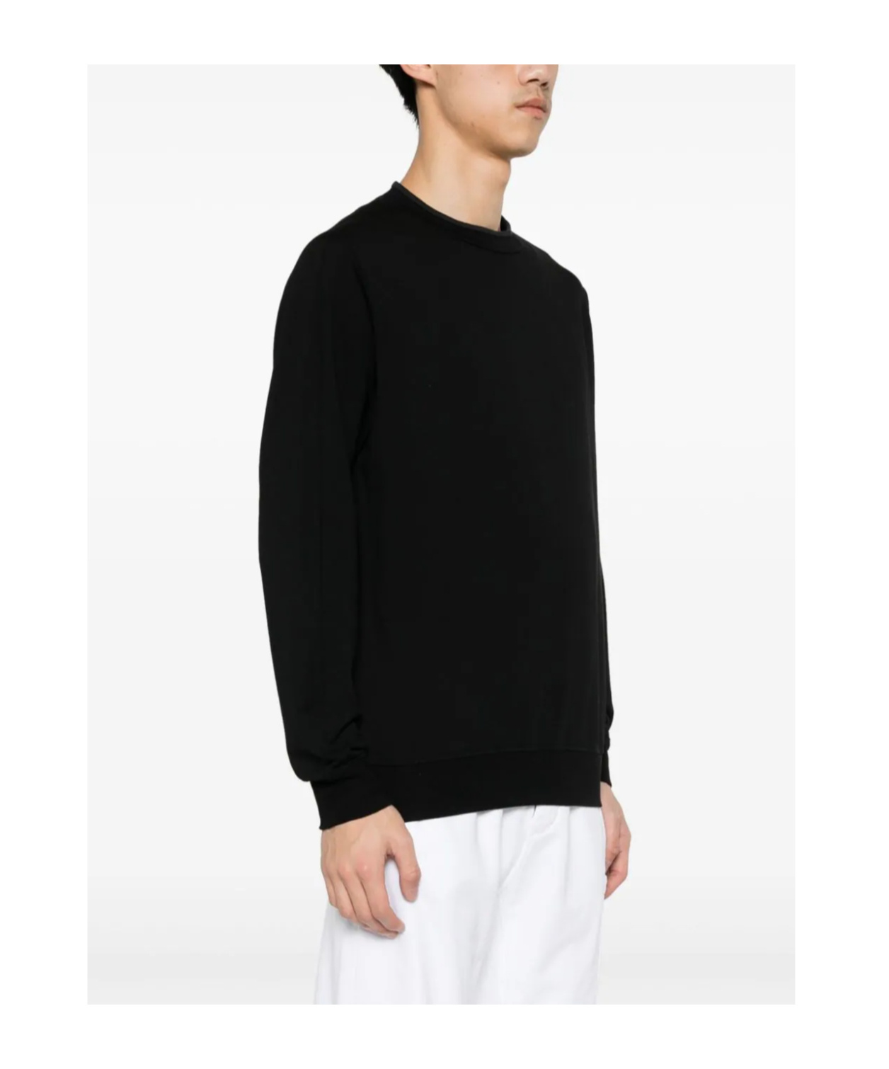 Shop Stone Island Compass-badge Cotton Sweatshirt In Black