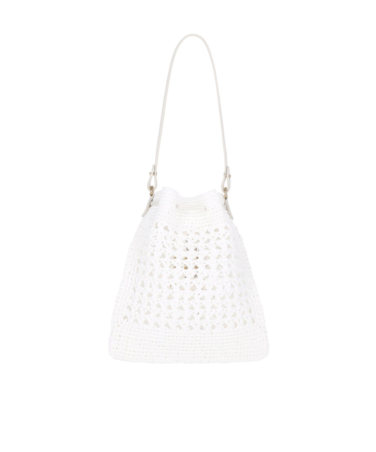 Miu Miu Crochet Knitted Bucket Bag In White