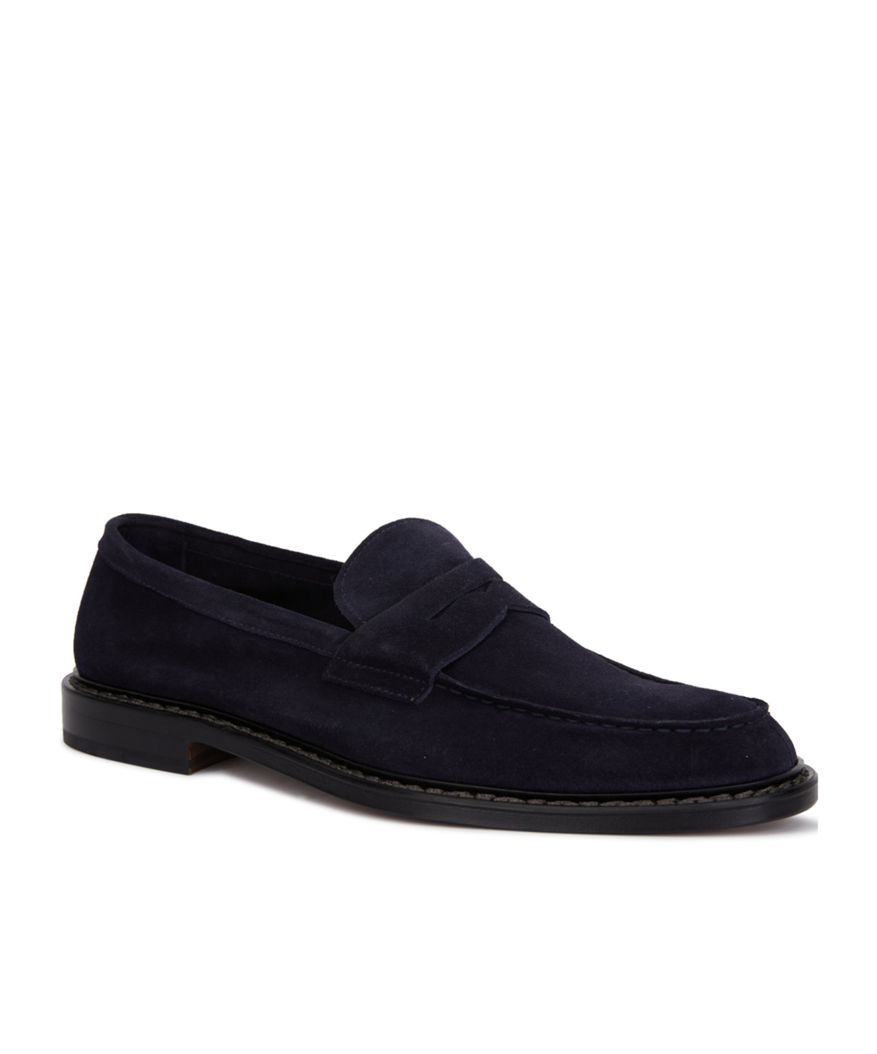 Doucal's Man Loafers Midnight Blue Size 10 Soft Leather In Black