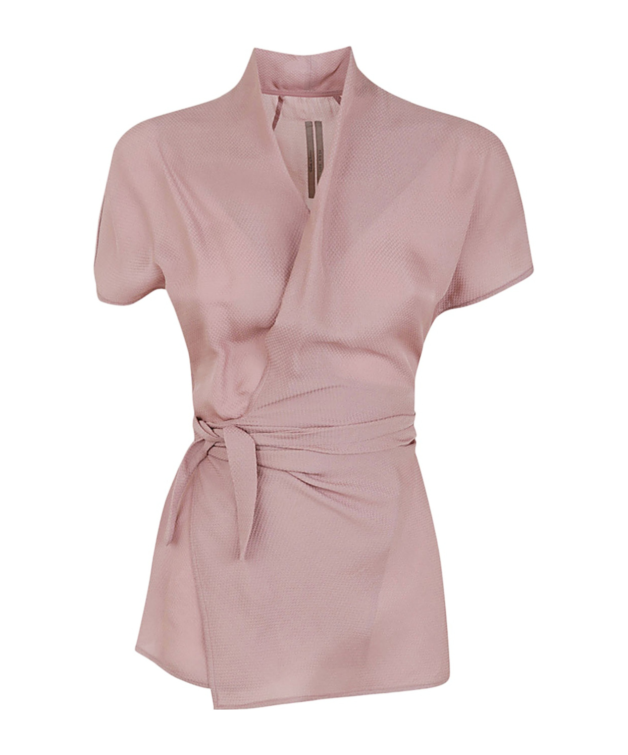 Rick Owens Waffle-effect Wrap Blouse In Pink