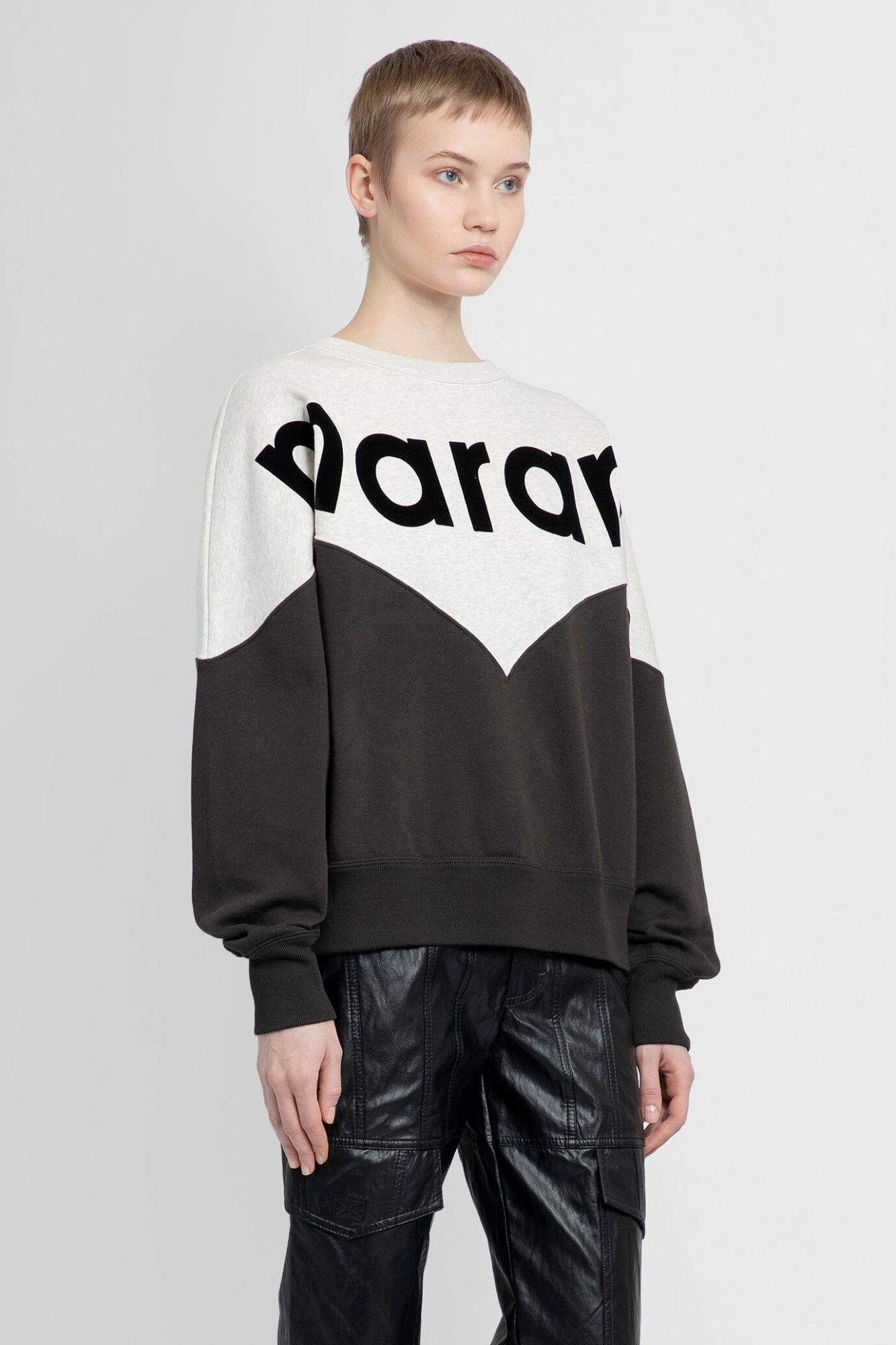 Isabel Marant Étoile Isabel Marant Etoile Women Two-tone Cotton Blend Houston Sweatshirt In Black