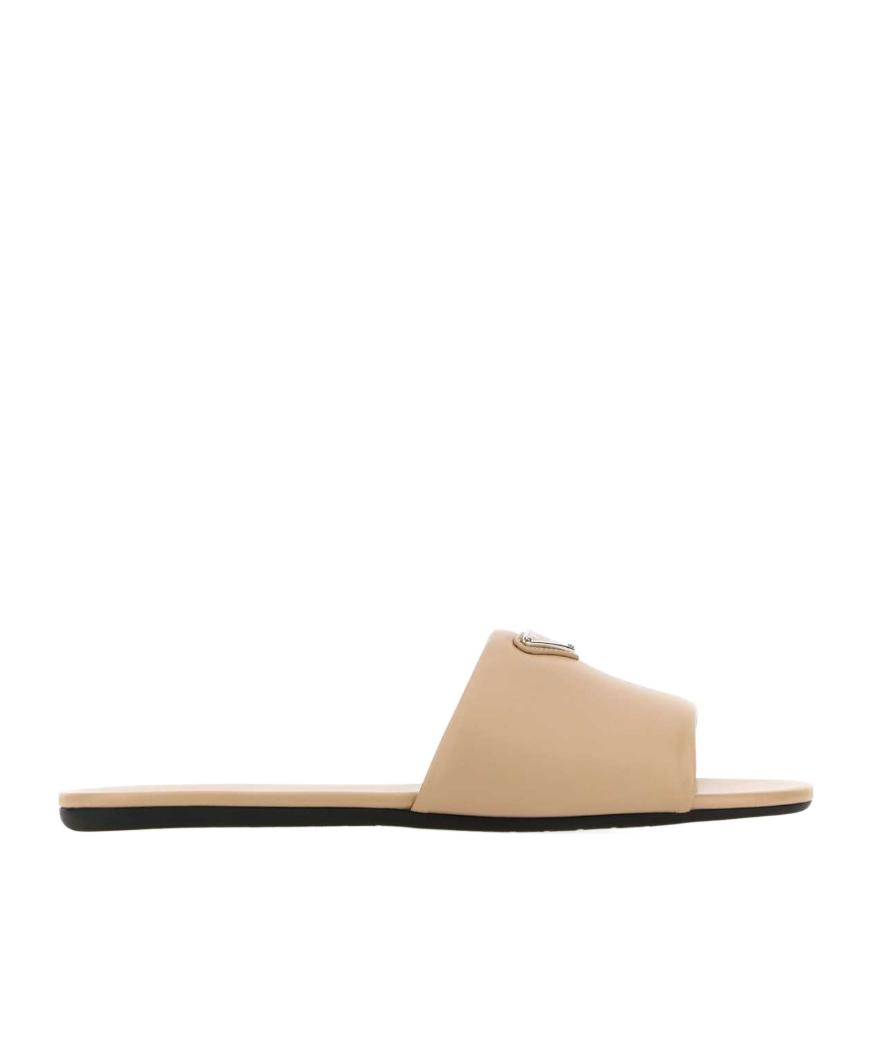 Prada Women Sandali Slide In Pelle In Yellow