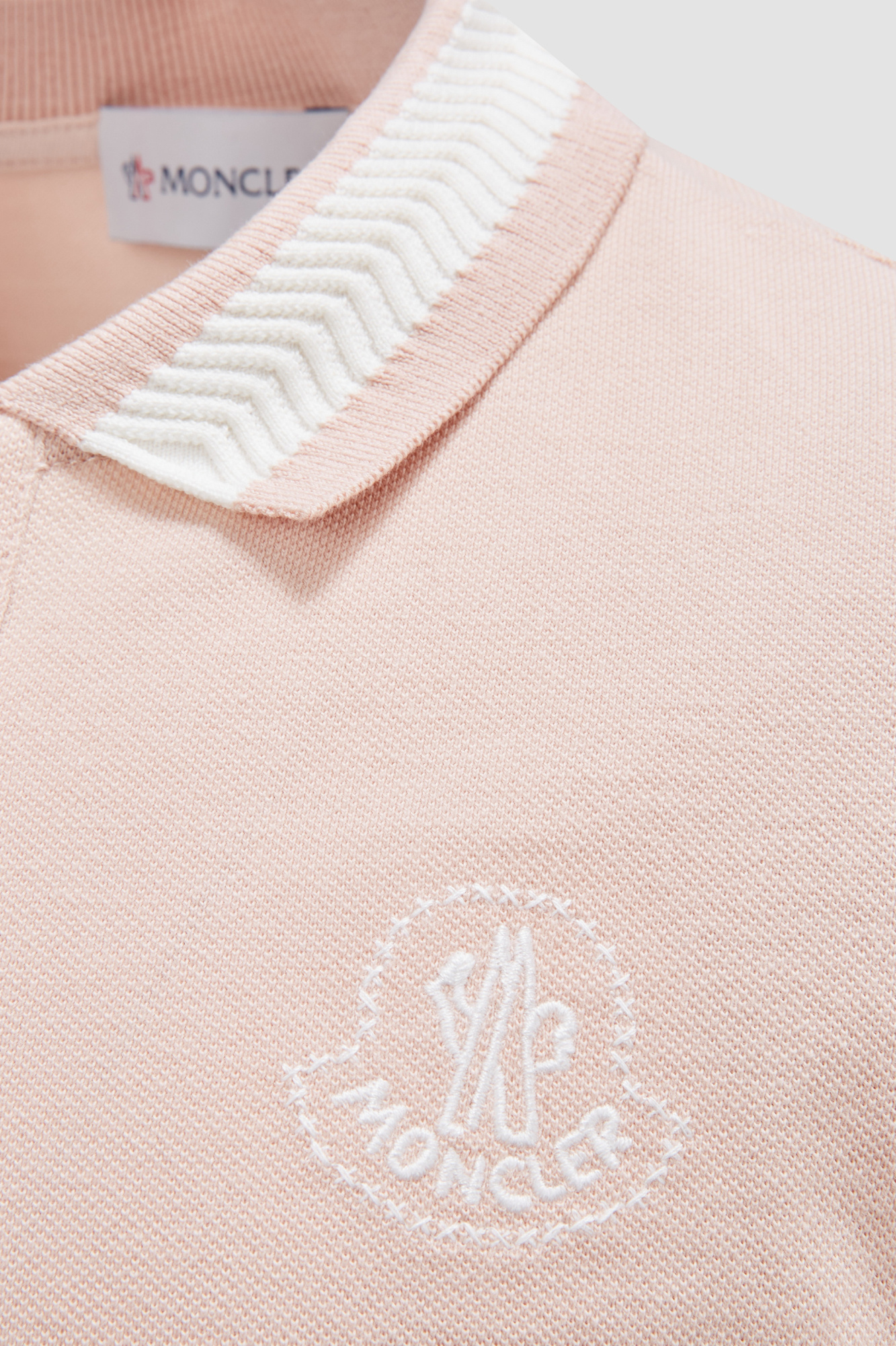 Moncler Cotton Polo Shirt Dress In Pink