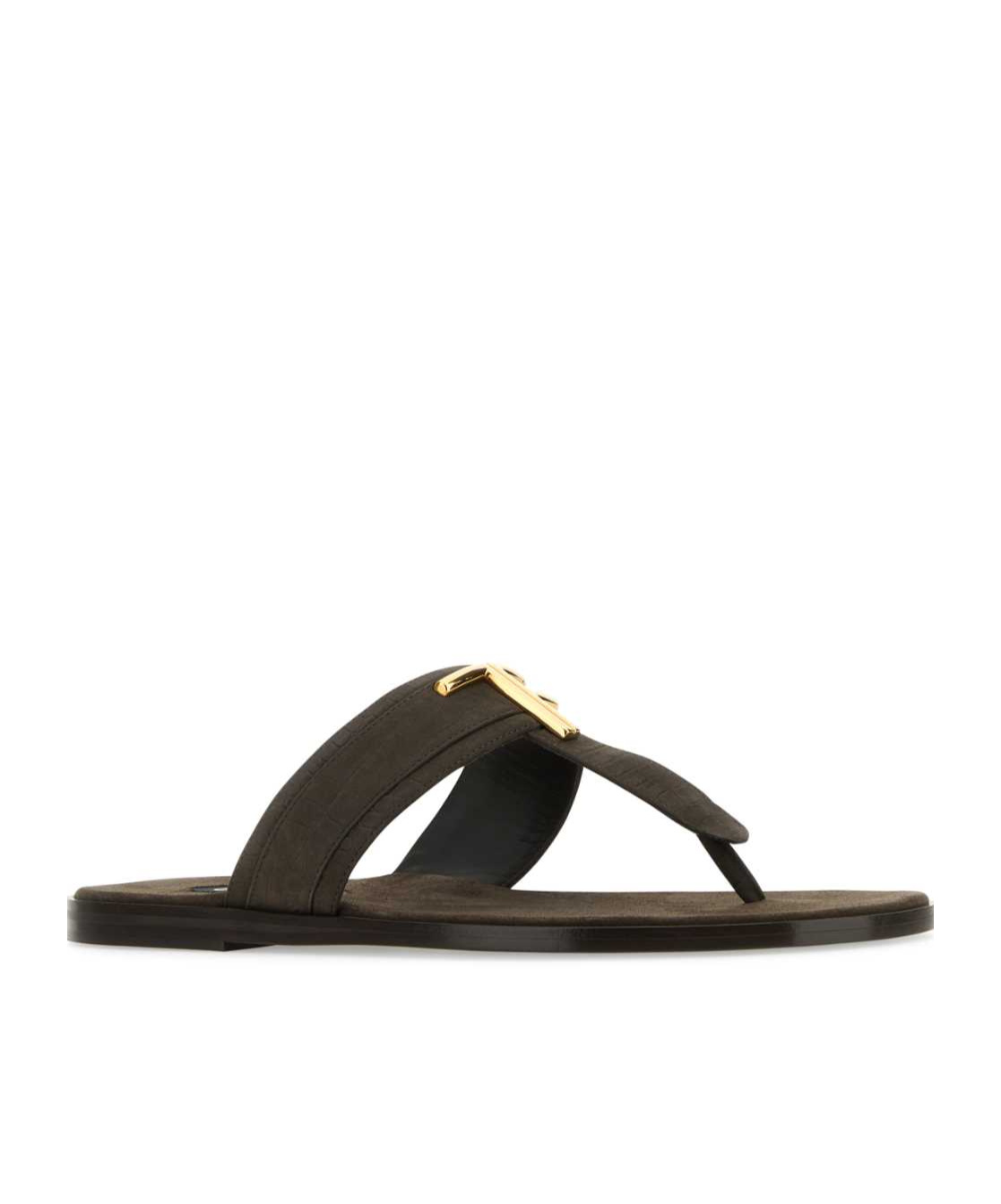 Shop Tom Ford Logo Plaque Thong Slippers In Black