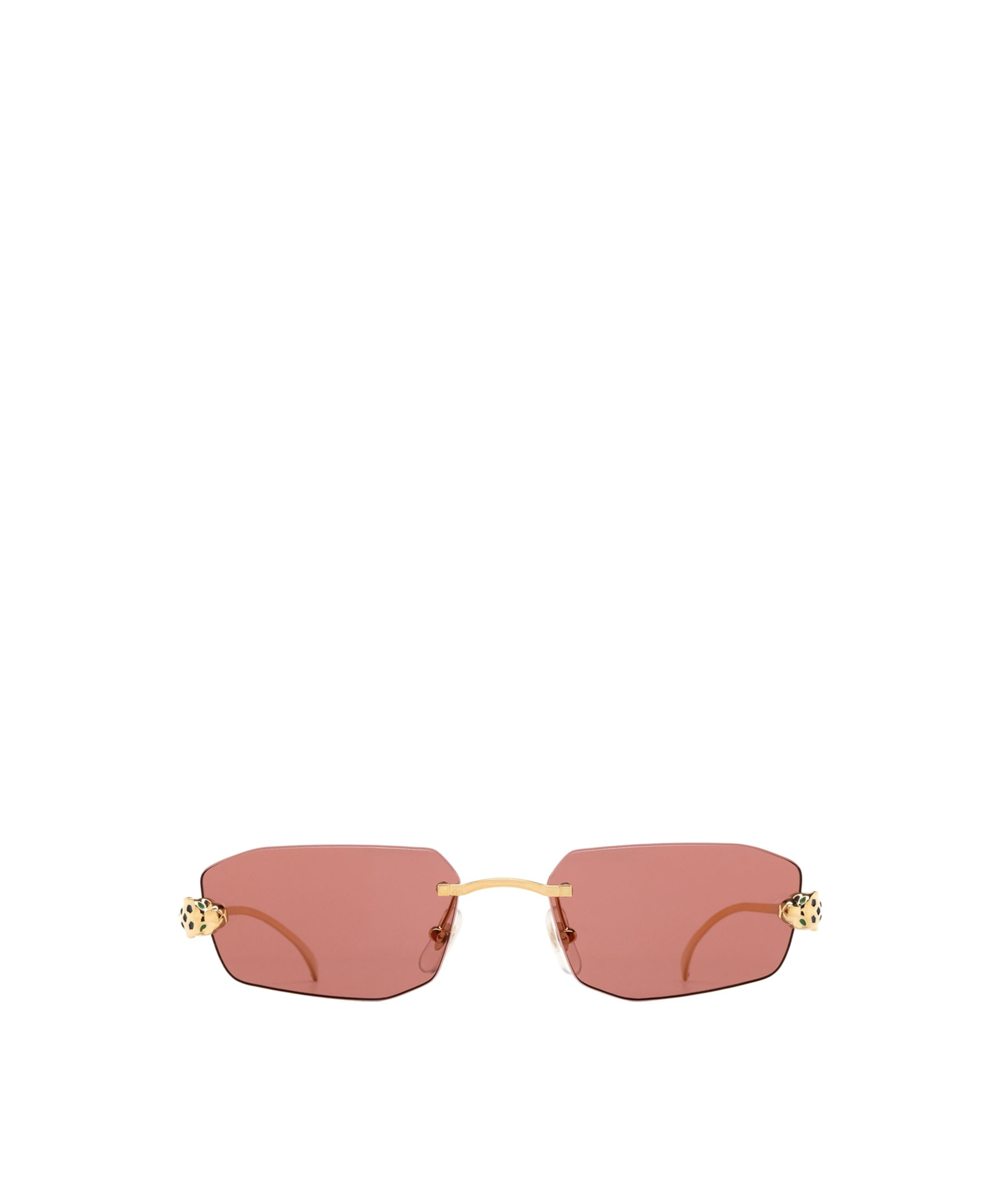 Cartier Geometric Frame Sunglasses In Pink