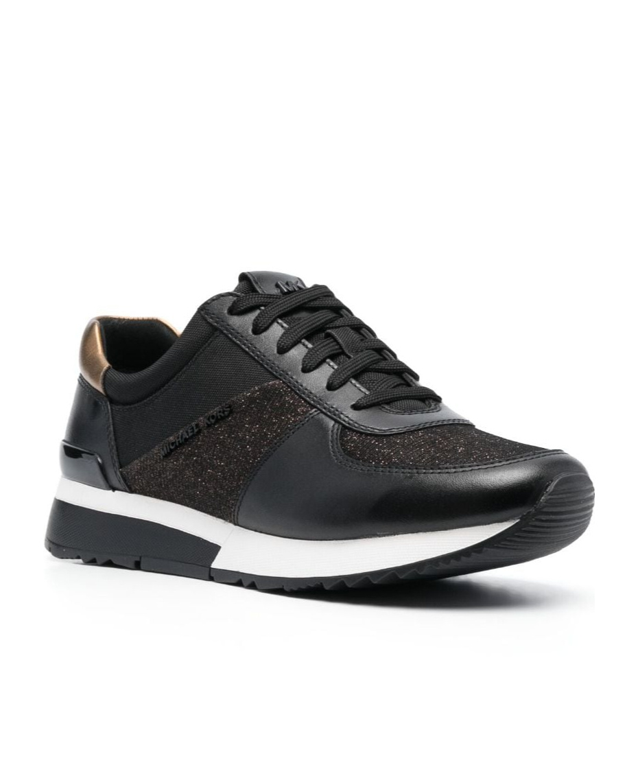 Michael Michael Kors Allie Low-top Leather Sneakers In Black