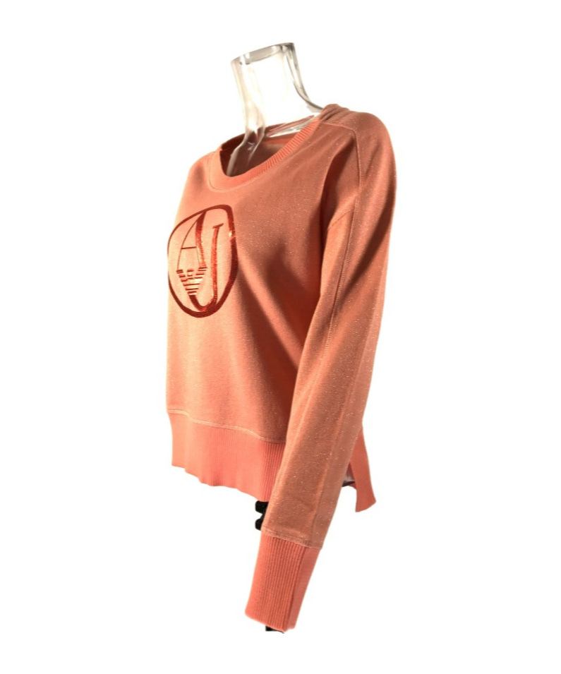 Armani Jeans Round-neck Long-sleeved Sweater In Pink