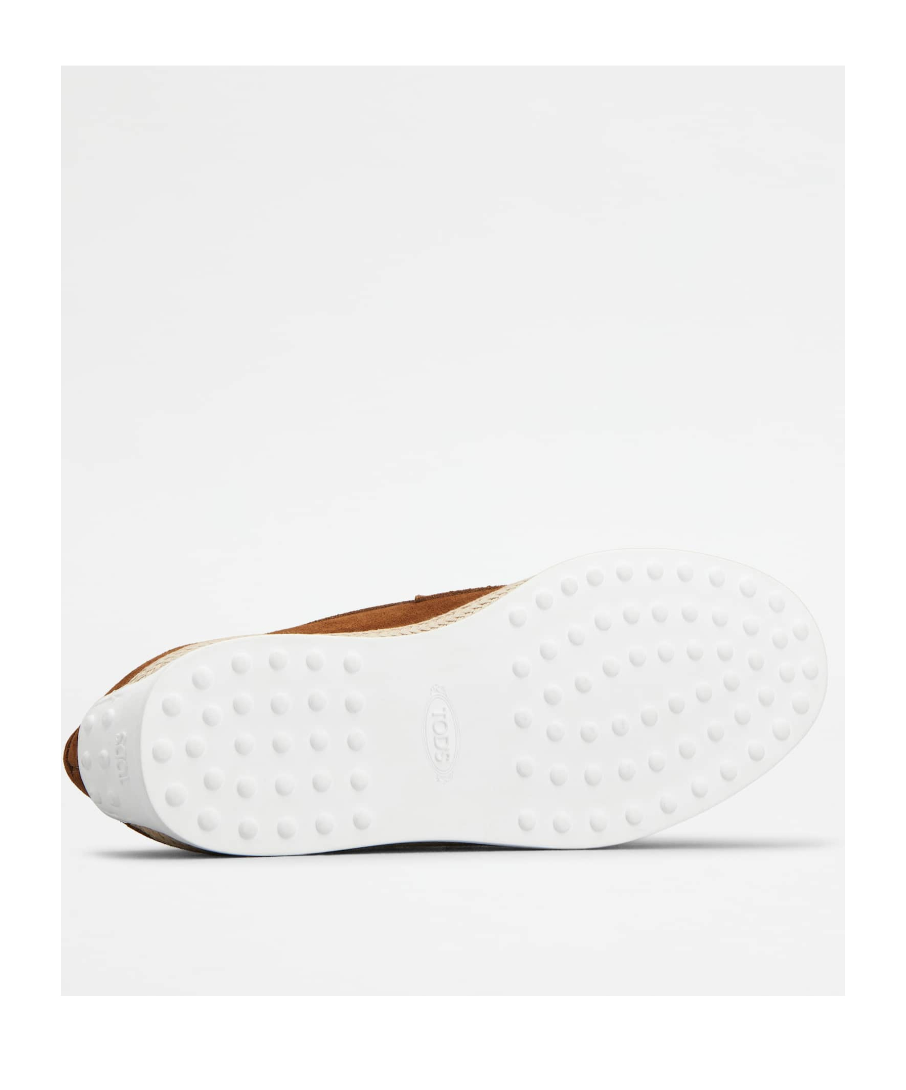 Tod's Suede Loafers With Round Toe And Rubber Sole In Brown