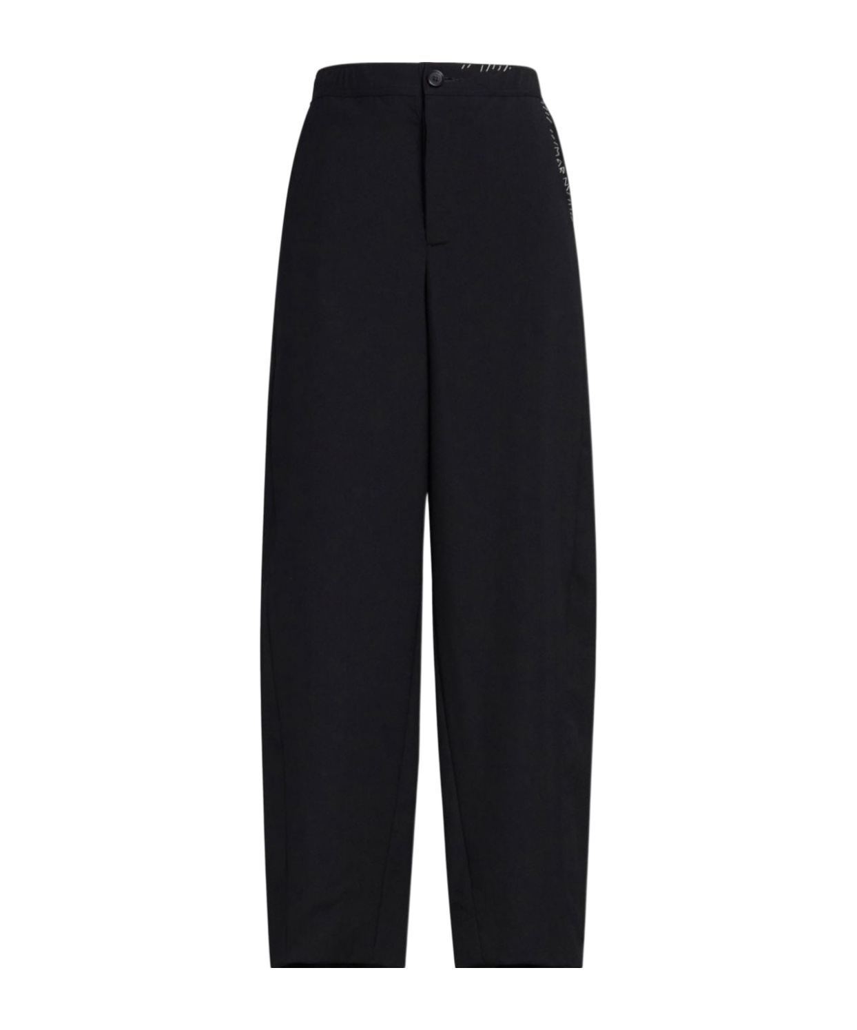 Marni Blue Tropical Wool Straight Leg Trousers In Black