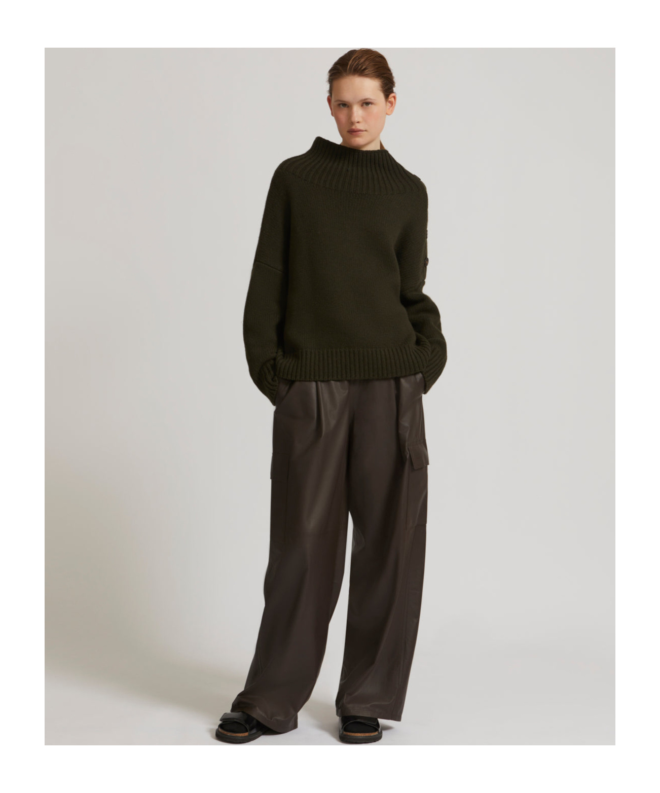 Yves Salomon Drawstring Casual Trousers In Brown