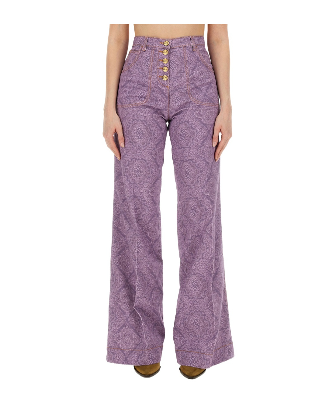 ETRO ETRO GEOMETRIC-PRINTED HIGH-WAIST FLARED TROUSERS