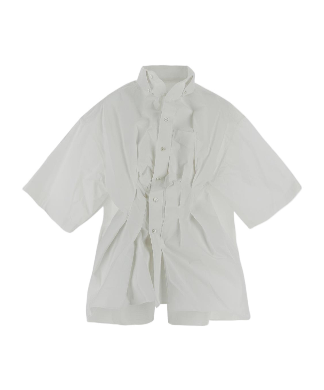 Maison Margiela Creased Poplin Fitted Shirt In White
