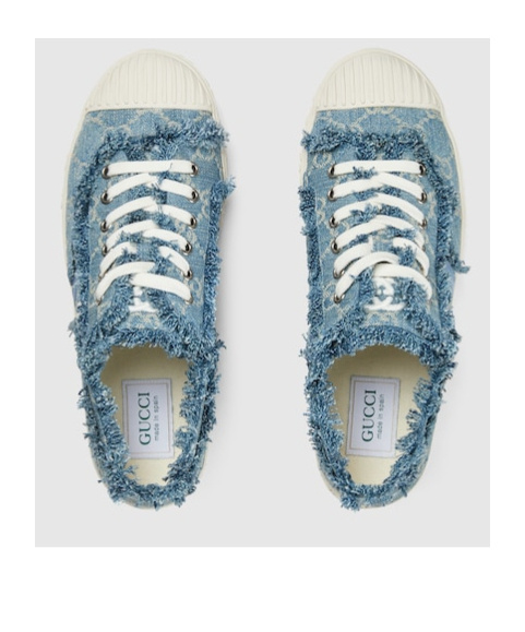 GUCCI GG-JACQUARD DENIM SNEAKERS