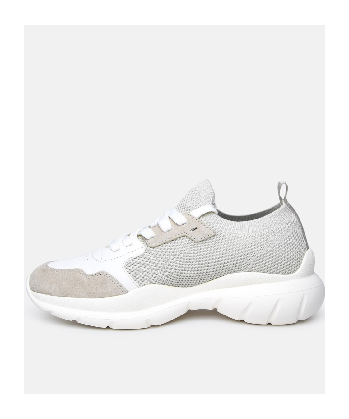 Stuart Weitzman Beige Fabric Sneakers In White