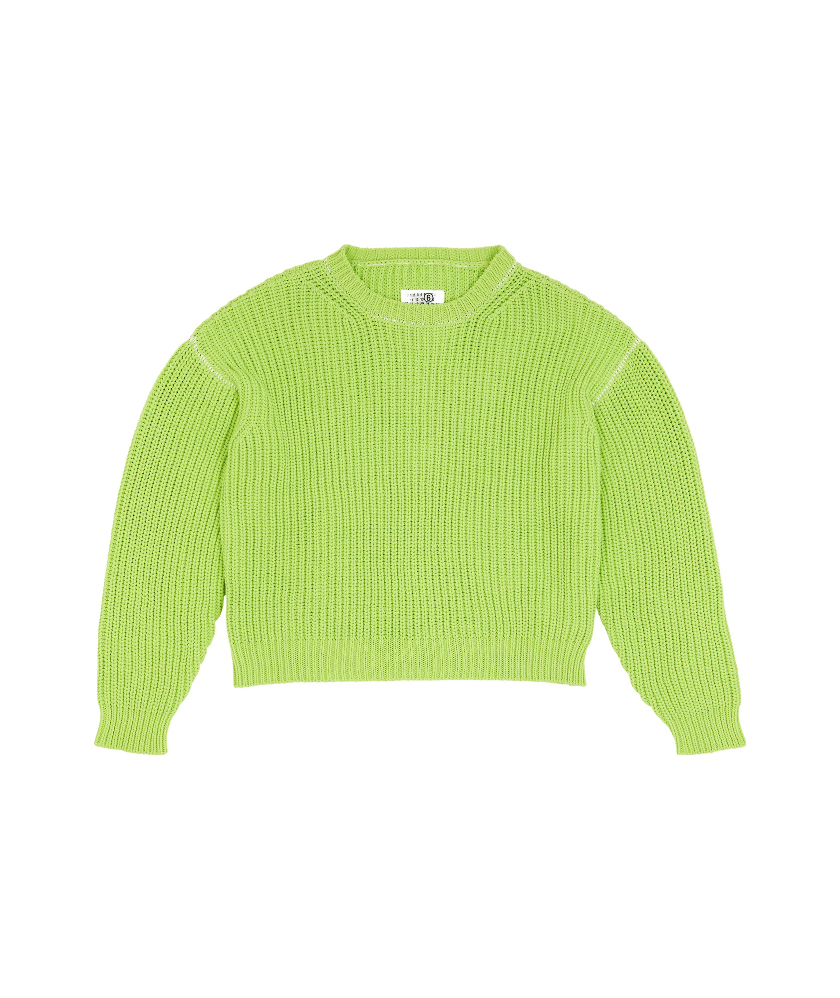 Mm6 Maison Margiela Decorative-stitching Chunky-knit Jumper In Green