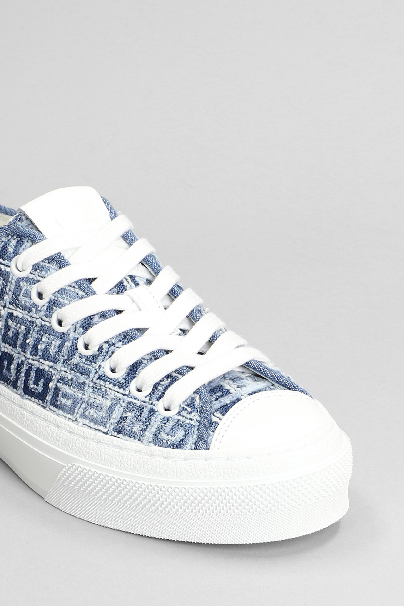 Shop Givenchy City 4g Denim Sneakers In Blue