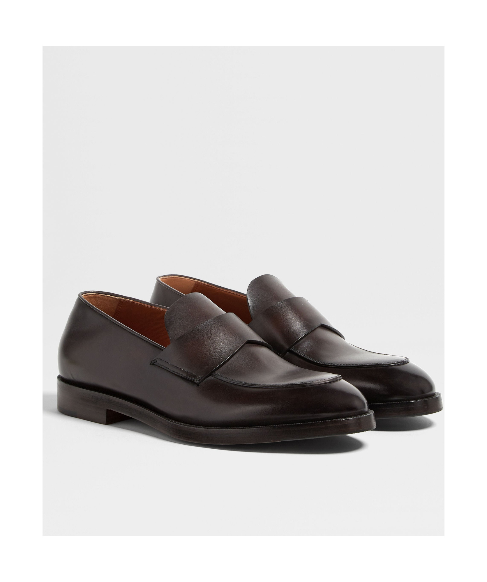 Zegna Torino Loafer Aus Leder In Dunkelbraun In Black