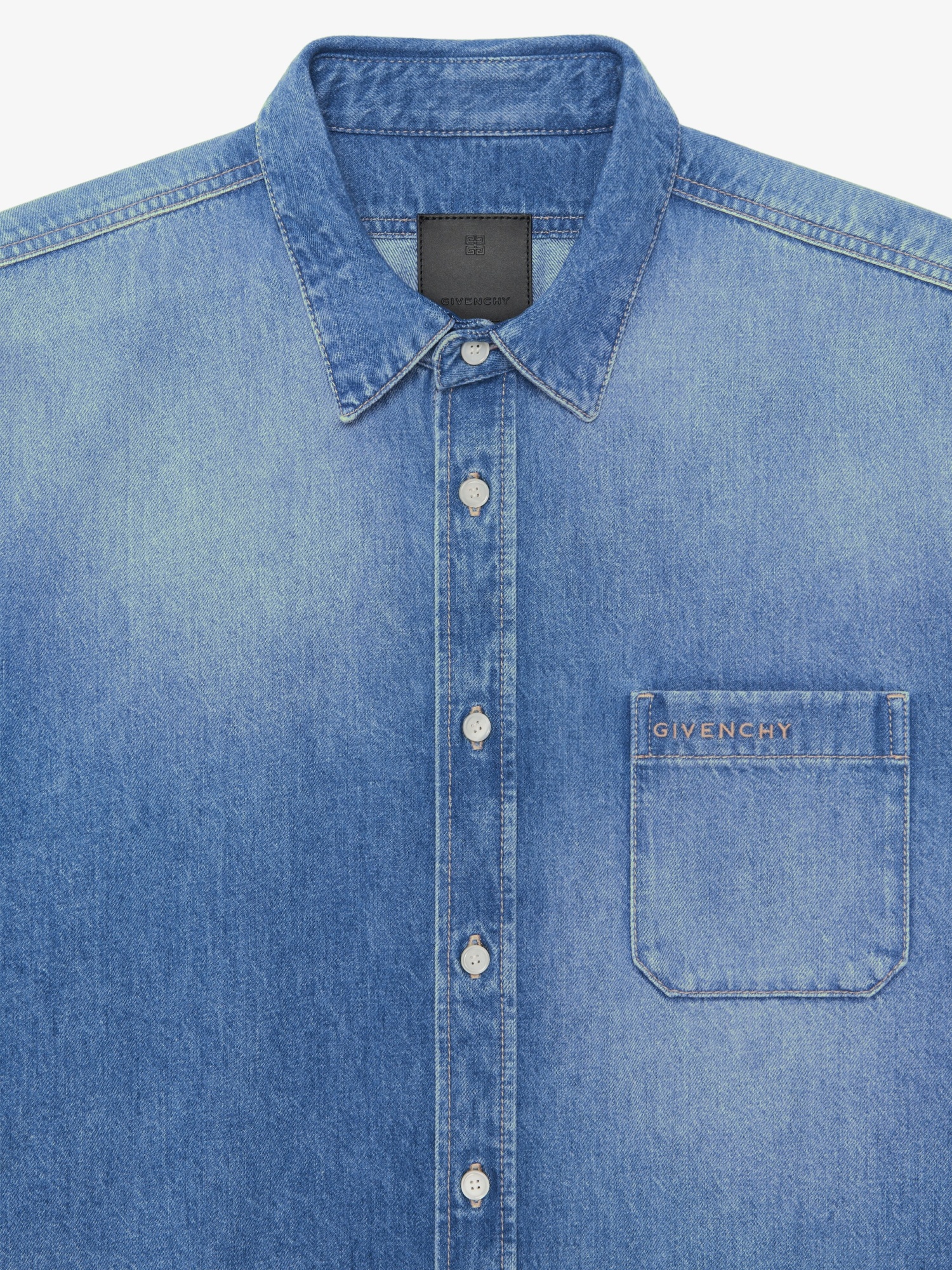 Givenchy Men Denim Shirt In Blue