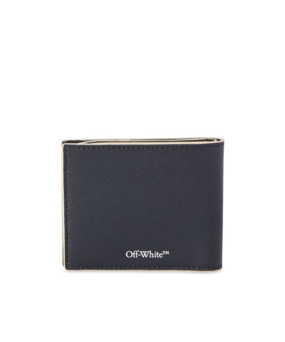 Off-white Logo-print Leather Bi-fold Wallet In Black