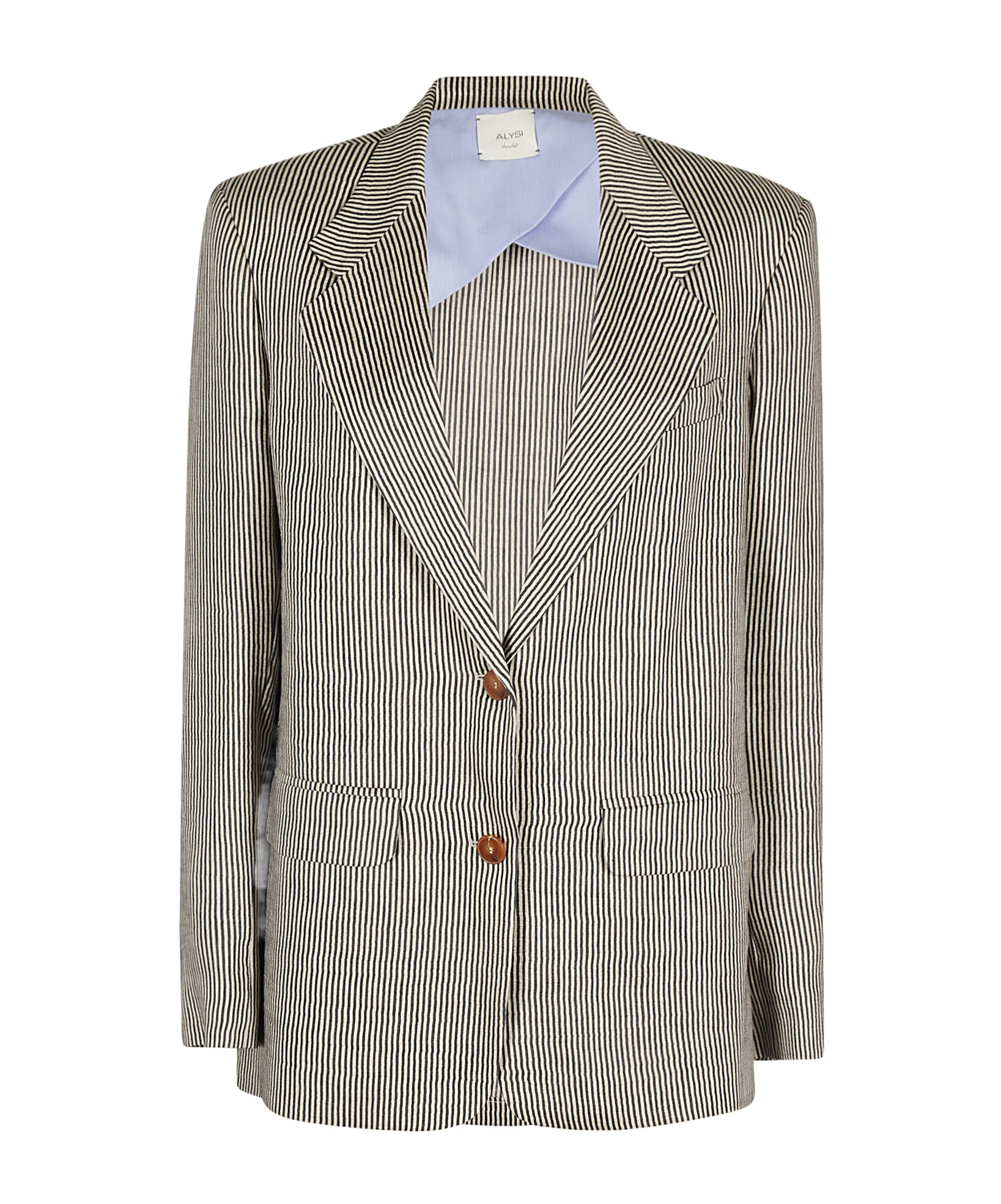 ALYSI STRIPED SINGLE-BREASTED BLAZER