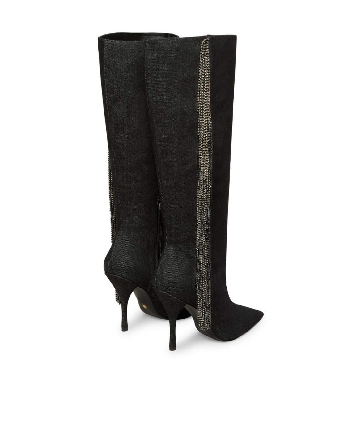 Shop Stuart Weitzman Crystal Fringe 100mm Knee-high Boots In Black