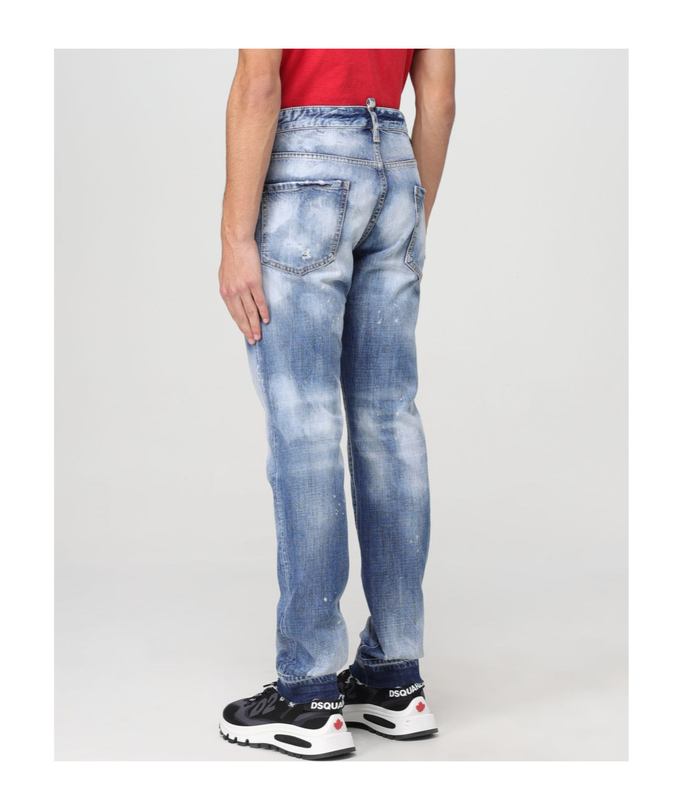 Dsquared2 Light Everglades Patch-detail Jeans In Blue