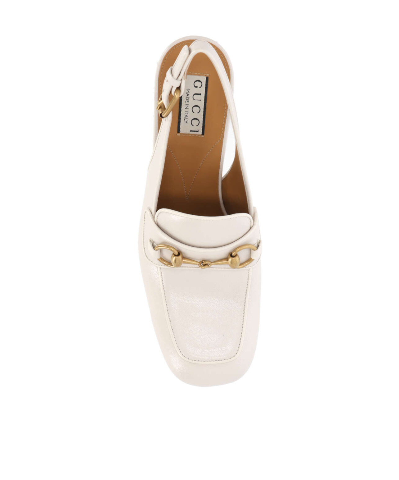 Gucci Horsebit Platform Mules In White