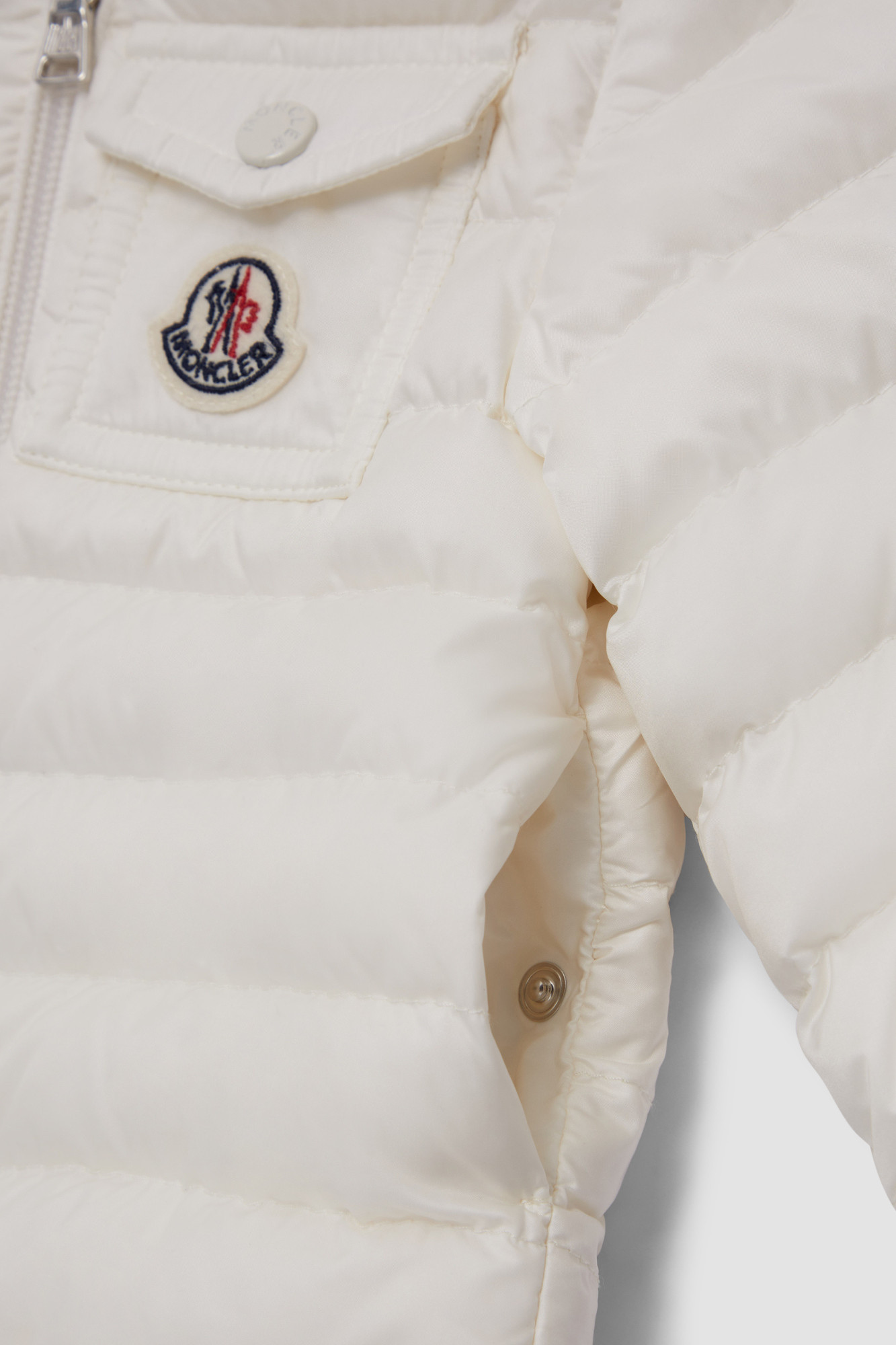 Moncler Logo Down Jacket In White