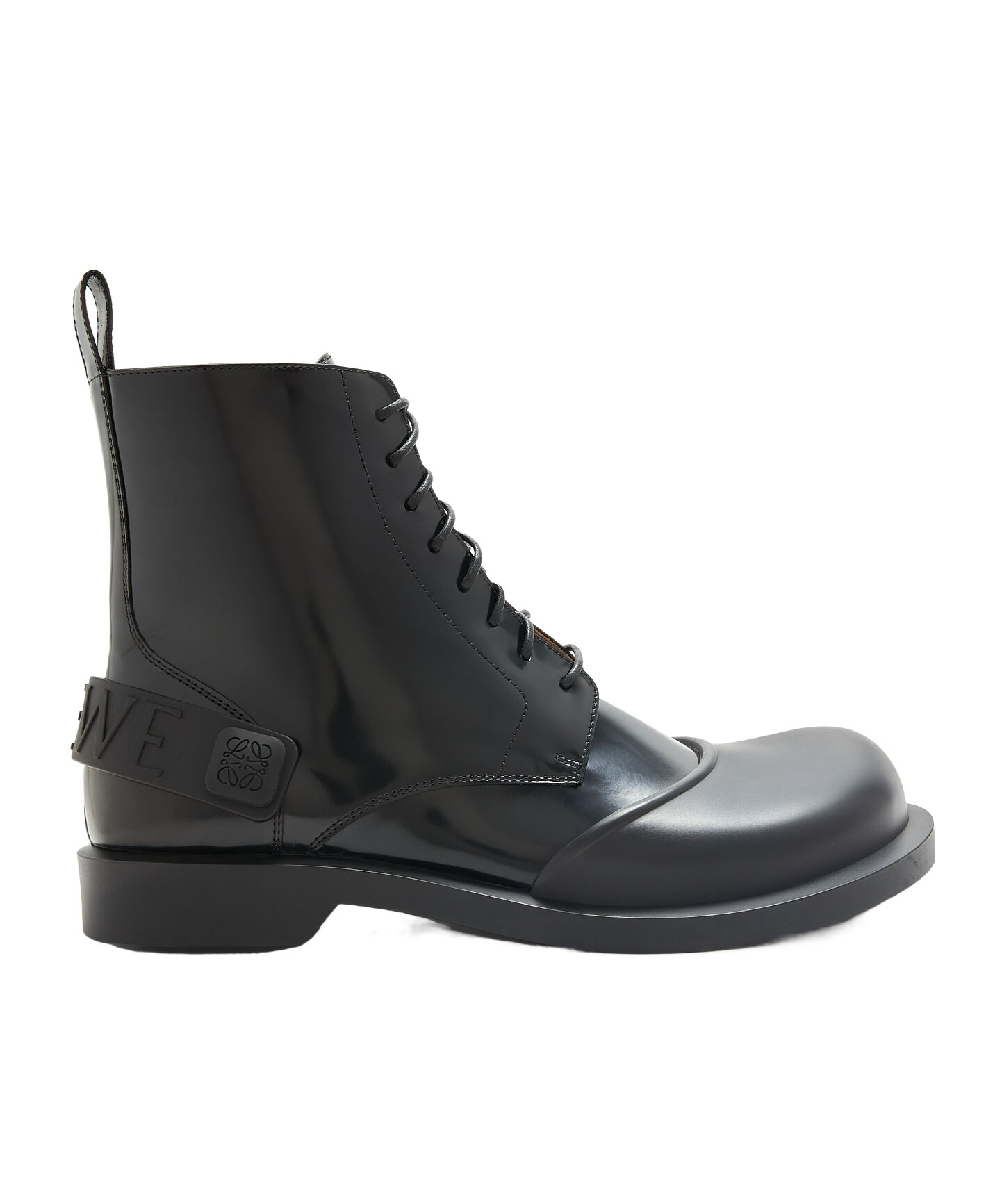 Loewe Campo Lace-up Leather Boots In Black