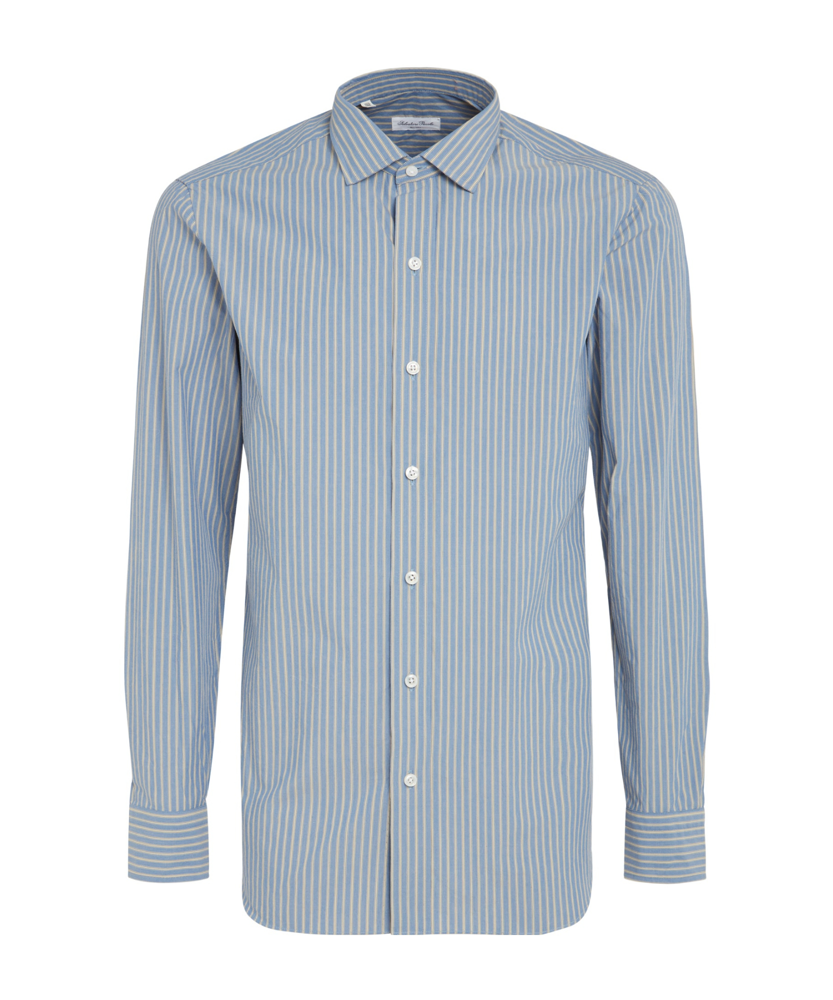 Salvatore Piccolo Striped Long-sleeved Shirt In Blue