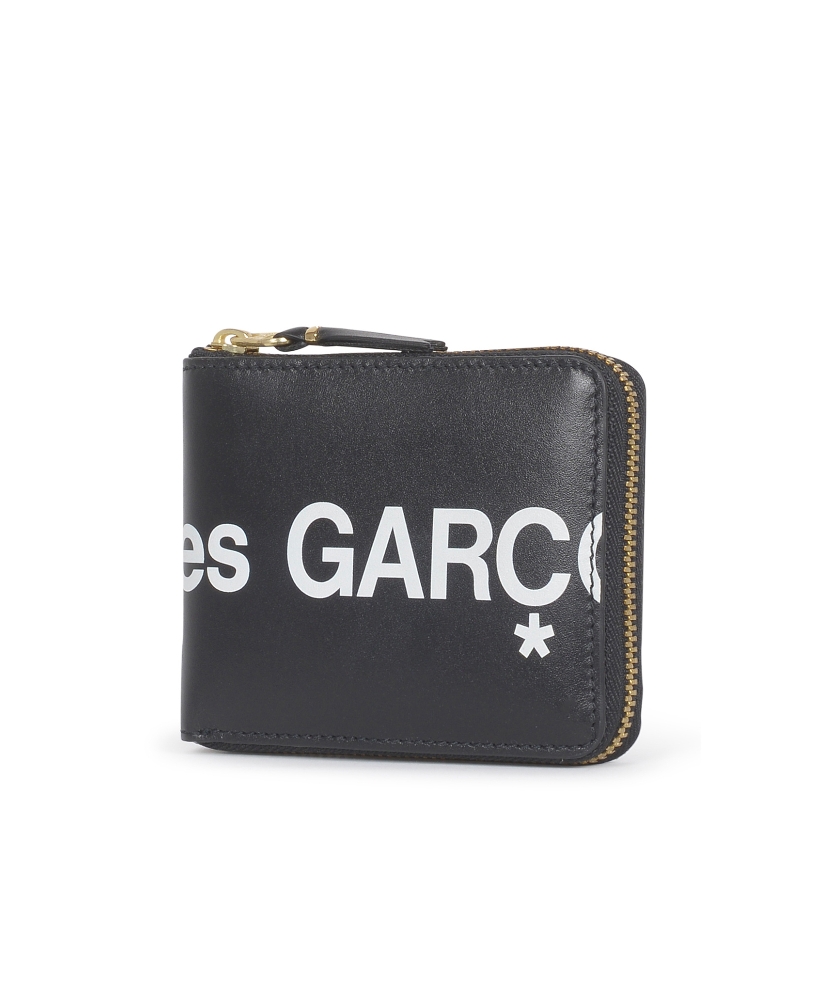 Comme Des Garçons Logo-print Zipped Bi-fold Wallet In Black