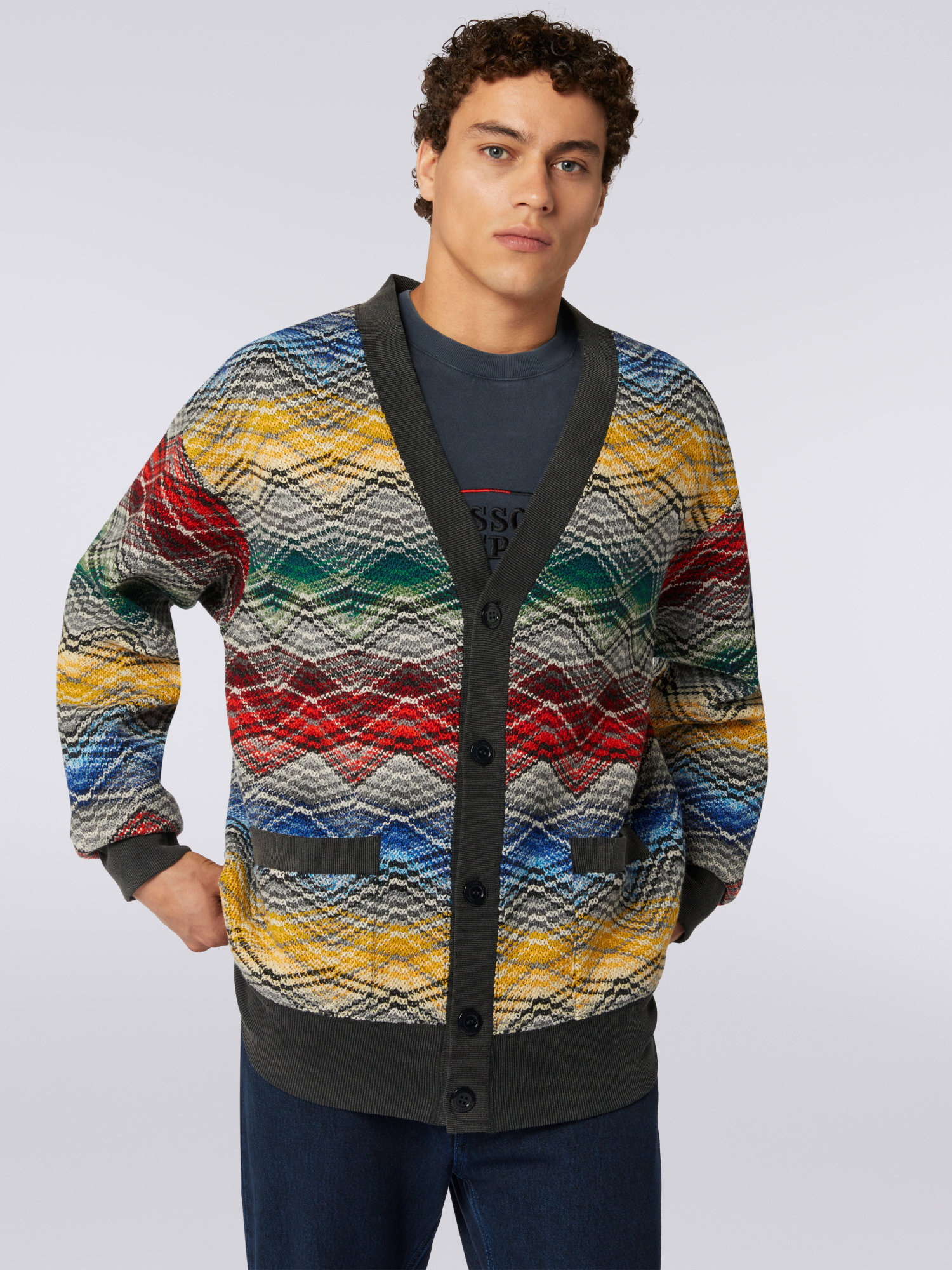 Missoni Zigzag V-neck Cardigan In Multi