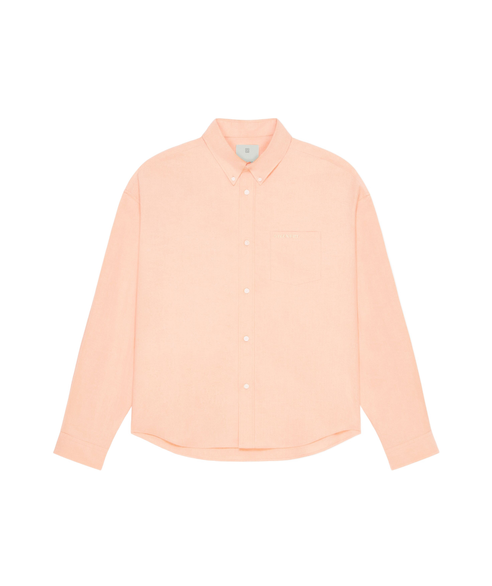 Givenchy Logo Embroidered Long-sleeved Shirt In Nude