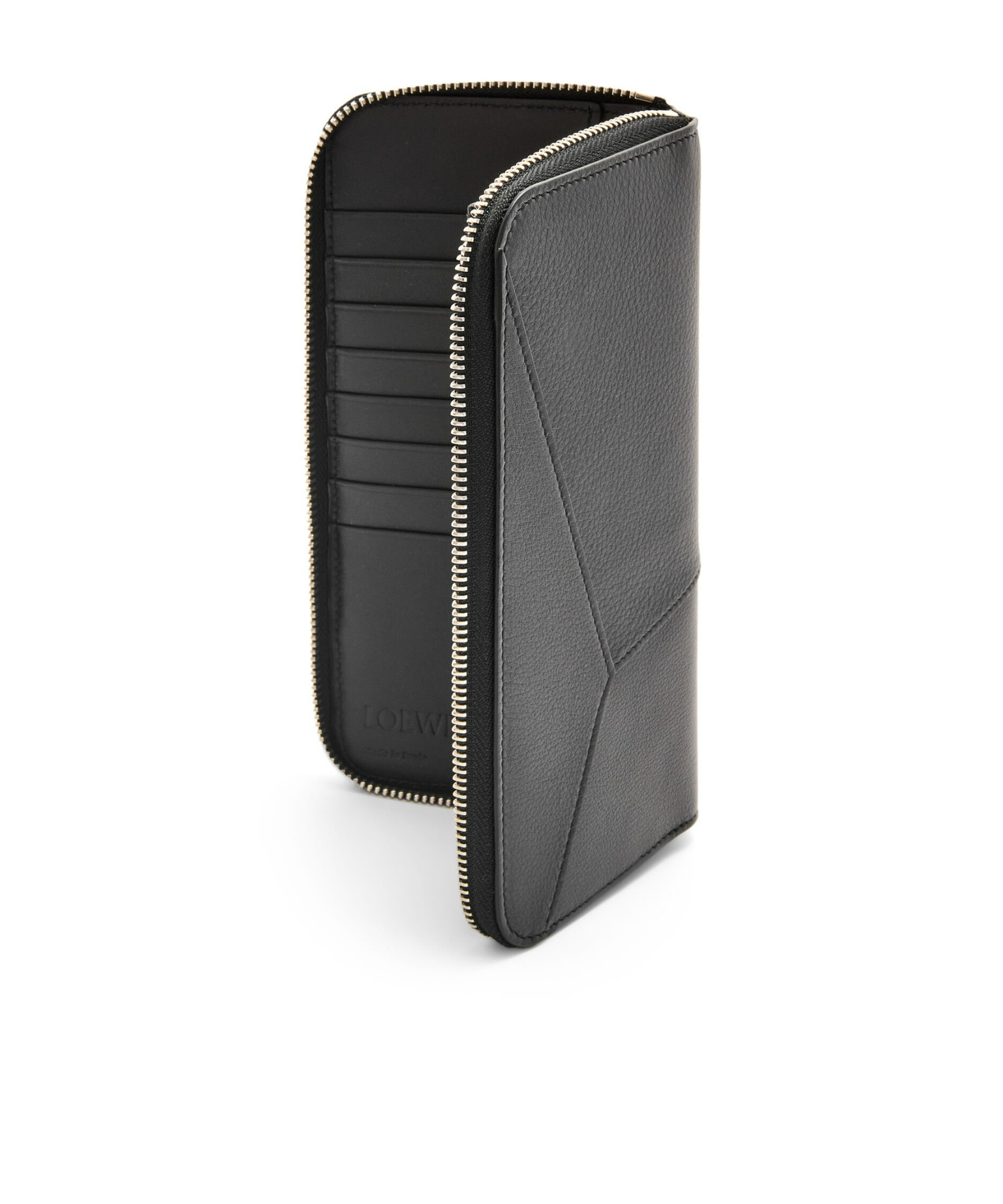 Loewe Puzzle Spliced Design Wallet In Black