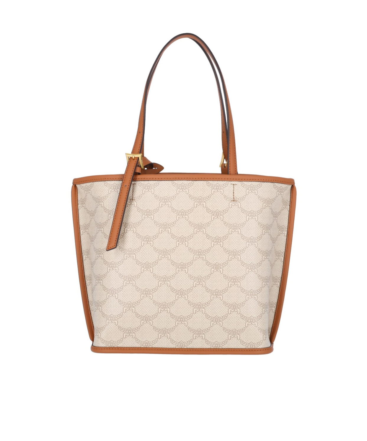 Mcm Mini Himmel Lauretos Monogram Pattern Tote Bag In Nude