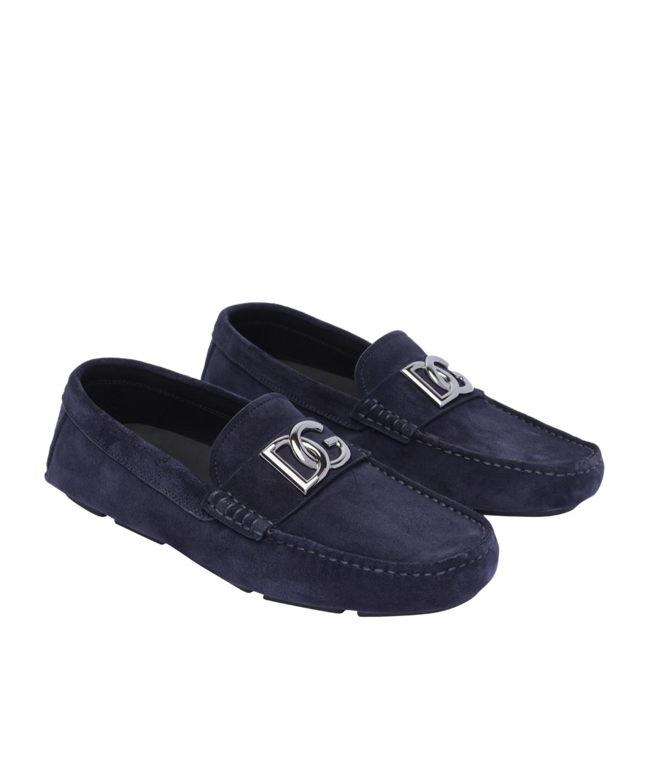 Dolce & Gabbana Midnight Blue Suede Slip-ons In Multi