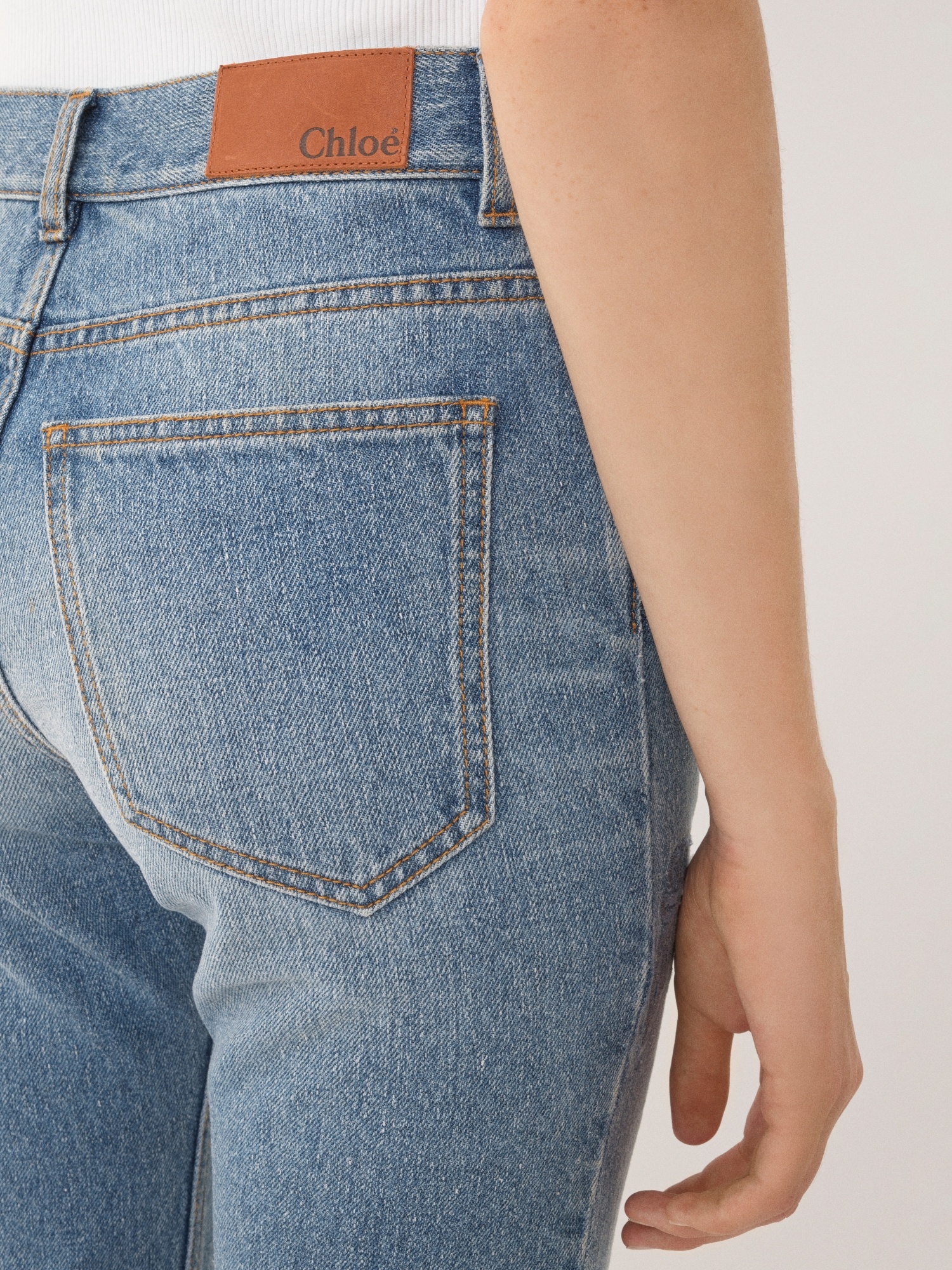 Chloé Guipure-detail Bootcut Jeans In Blue