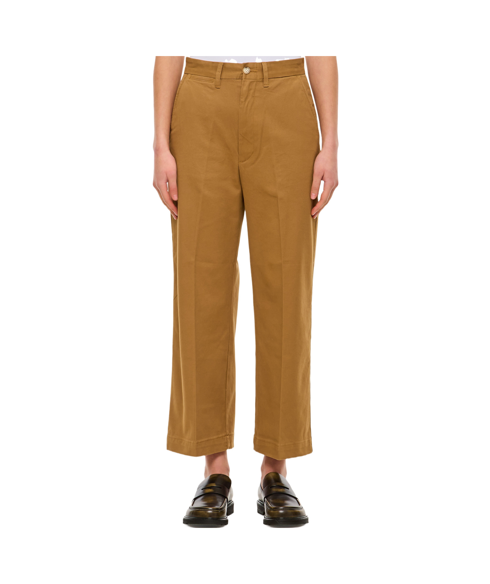 Polo Ralph Lauren High-waisted Cropped Trousers In Brown