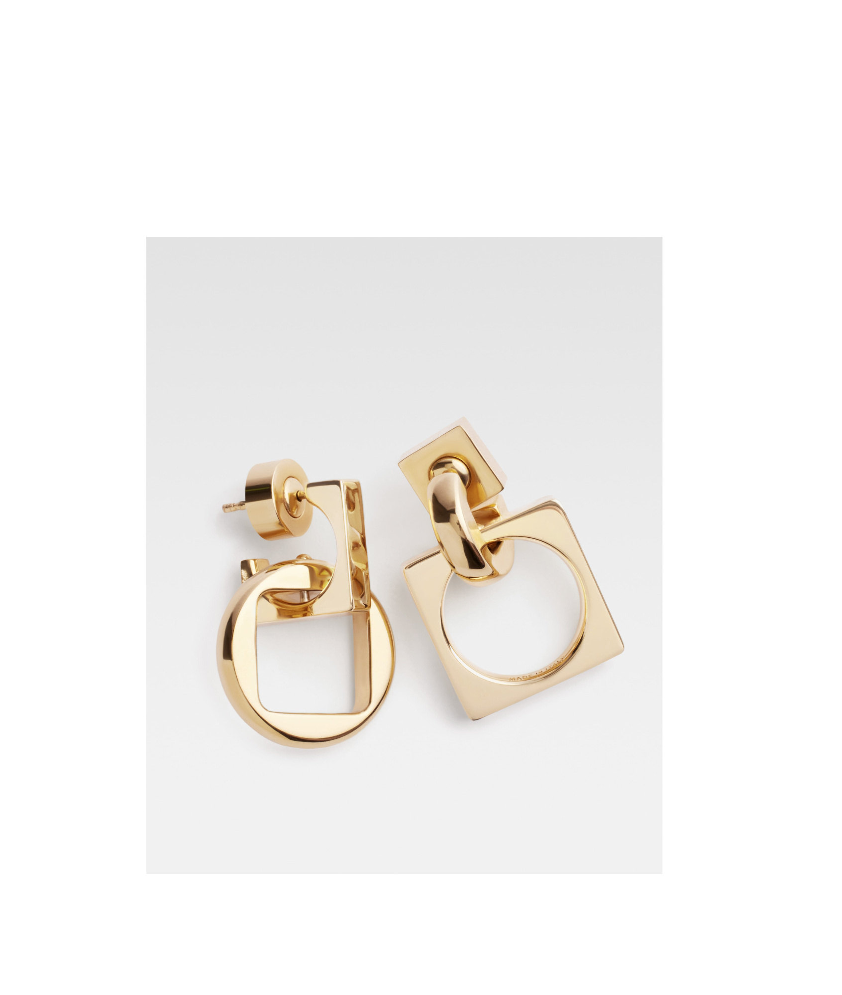 Shop Jacquemus Asymmetrical Earrings In Yellow