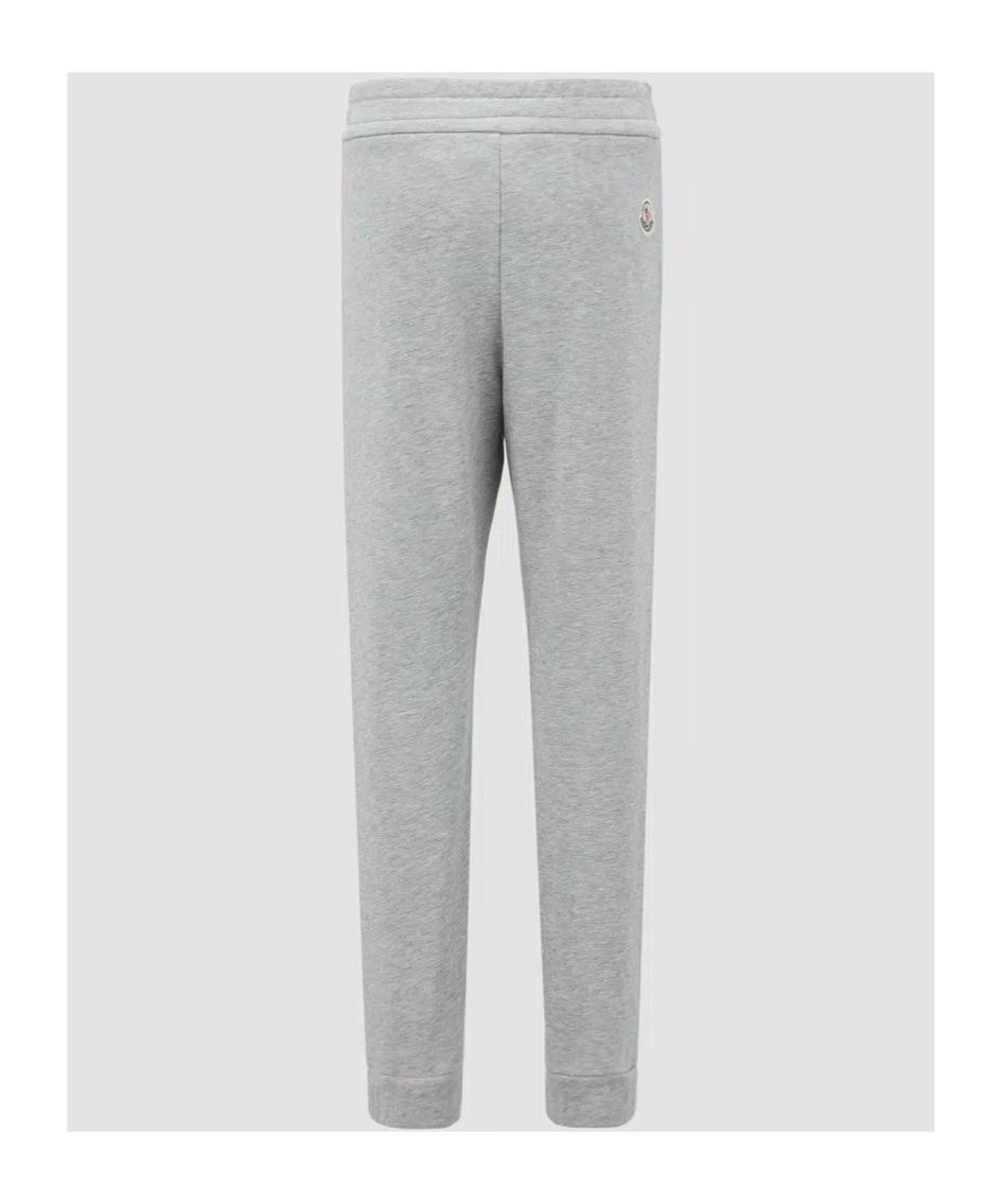 Moncler Logo-print Cotton Track Pants In Gray