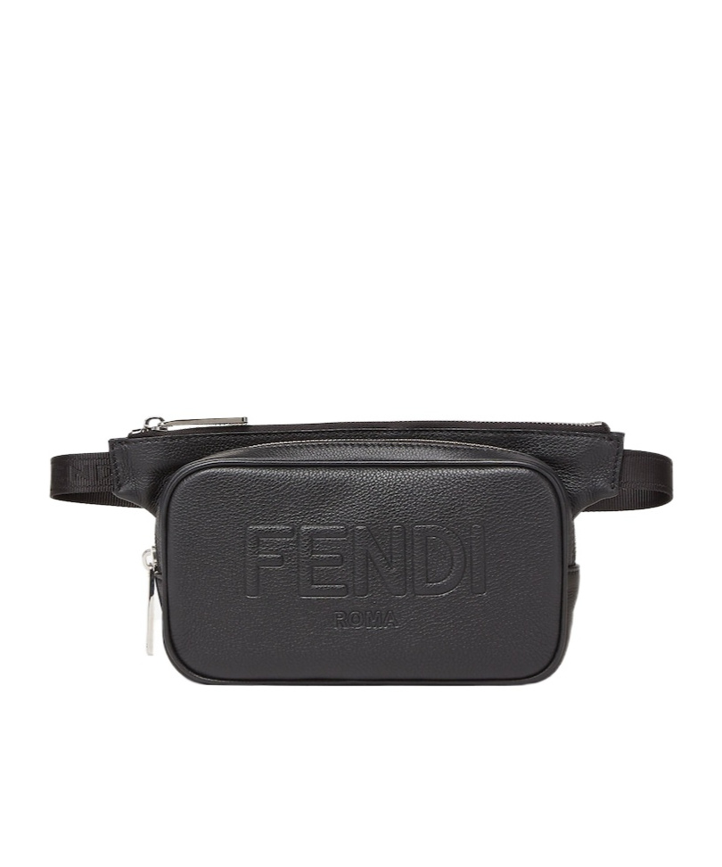Fendi Logo-embossed Belt Bag In Black
