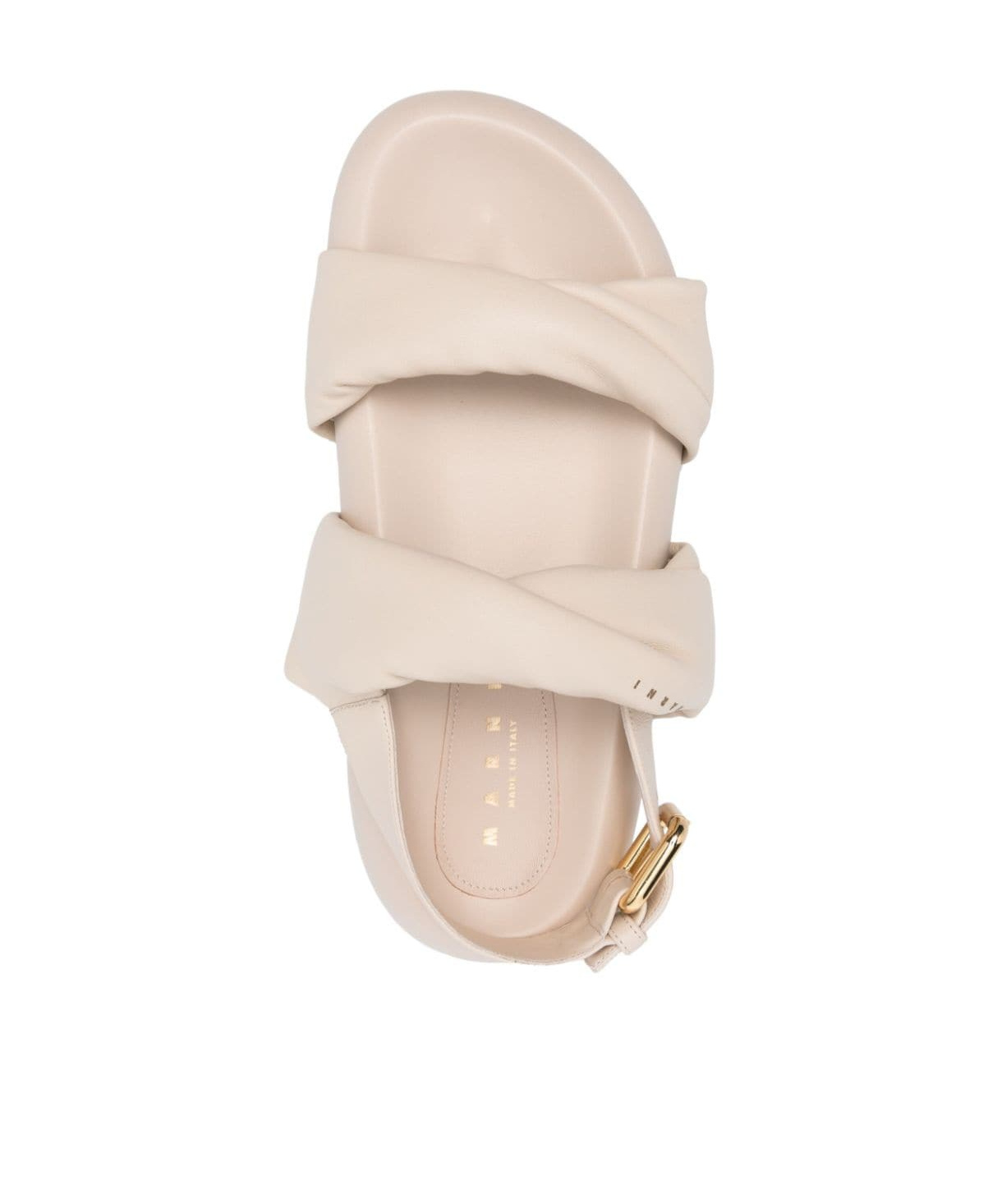 Marni Off-white Back Buckle Sandals In Nude