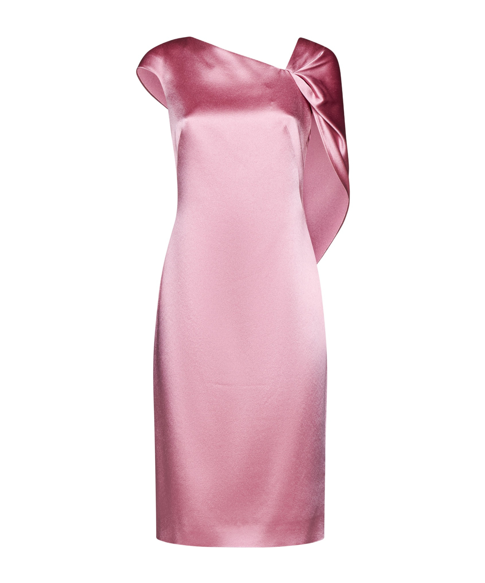 Givenchy Cape-detailed Satin Midi Dress In Pink