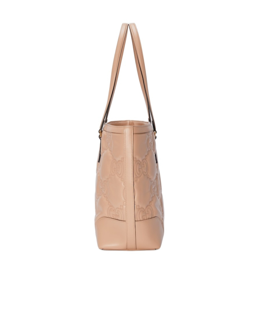 Gucci Medium Gg Matelassé Tote Bag In Nude