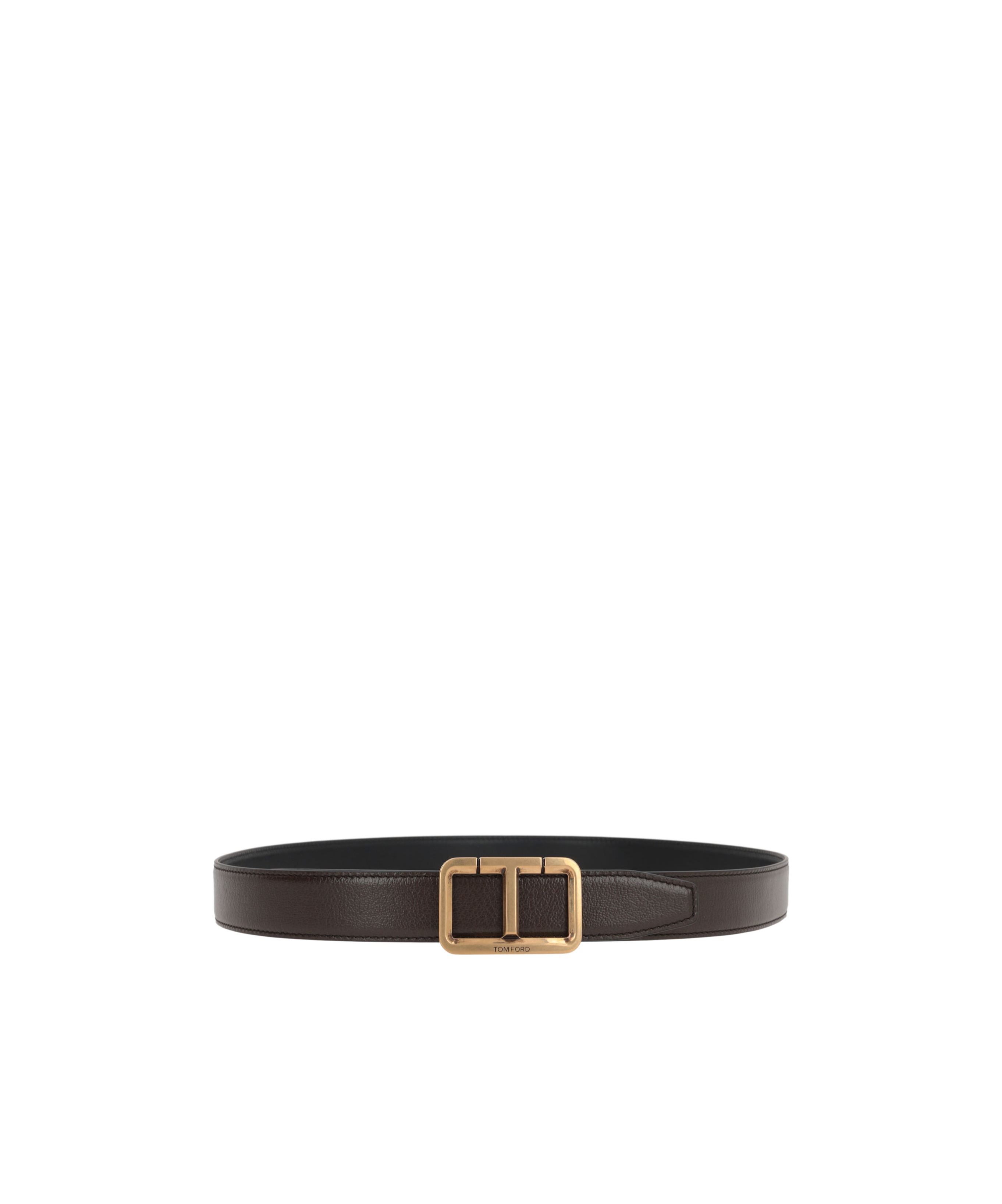 Tom Ford T-buckle Leather Belt In Black