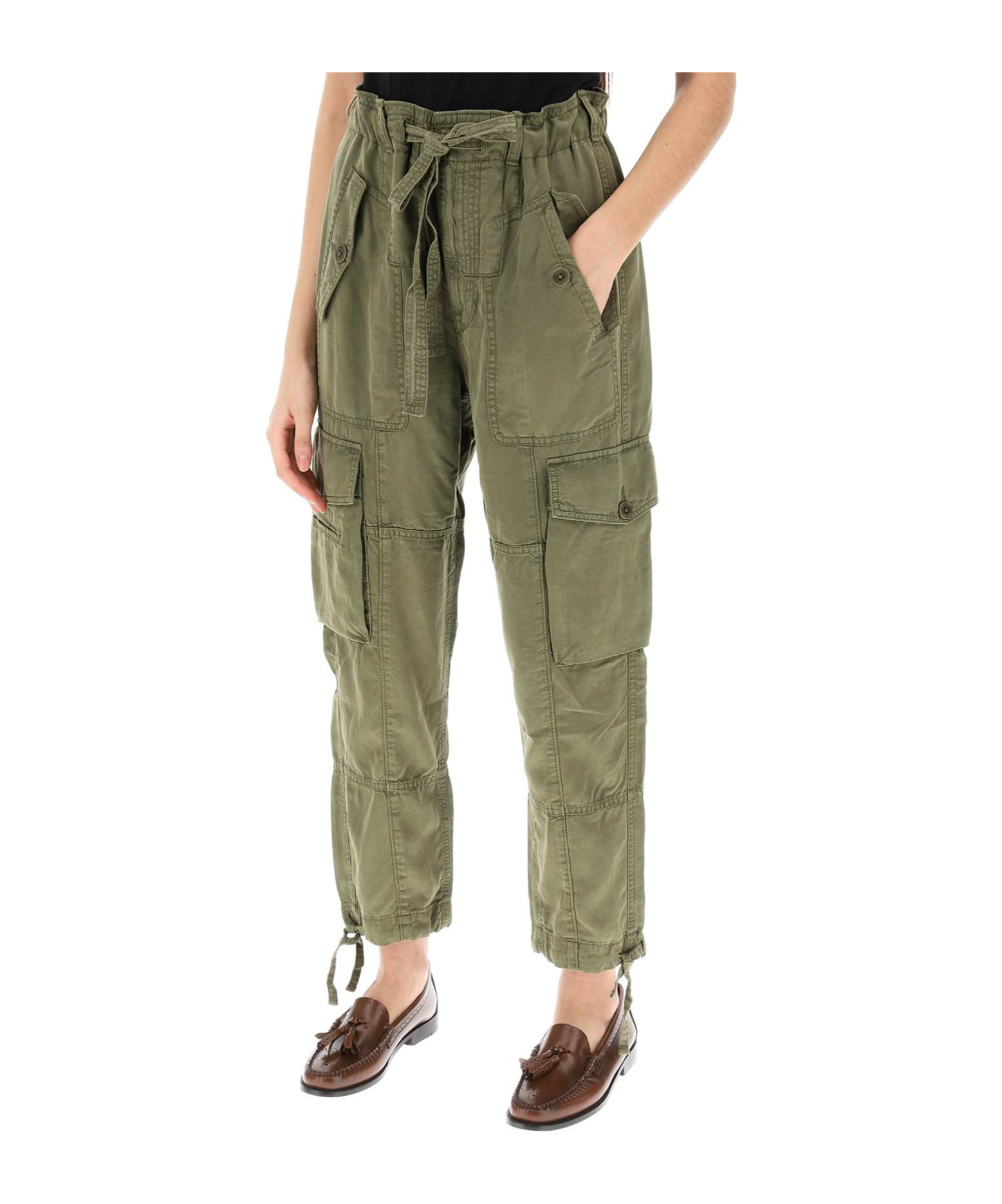 Shop Polo Ralph Lauren Cargo-style Tapered Trousers In Green